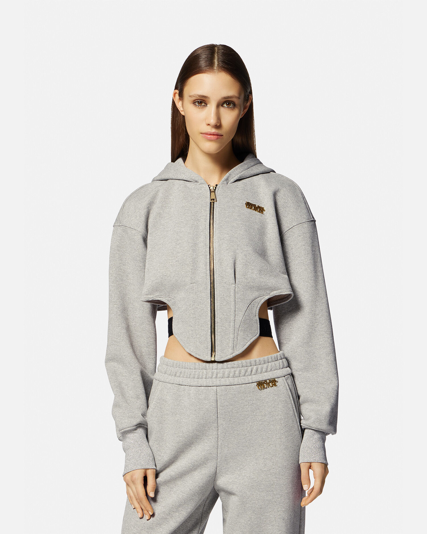 Versace top cropped hoodie