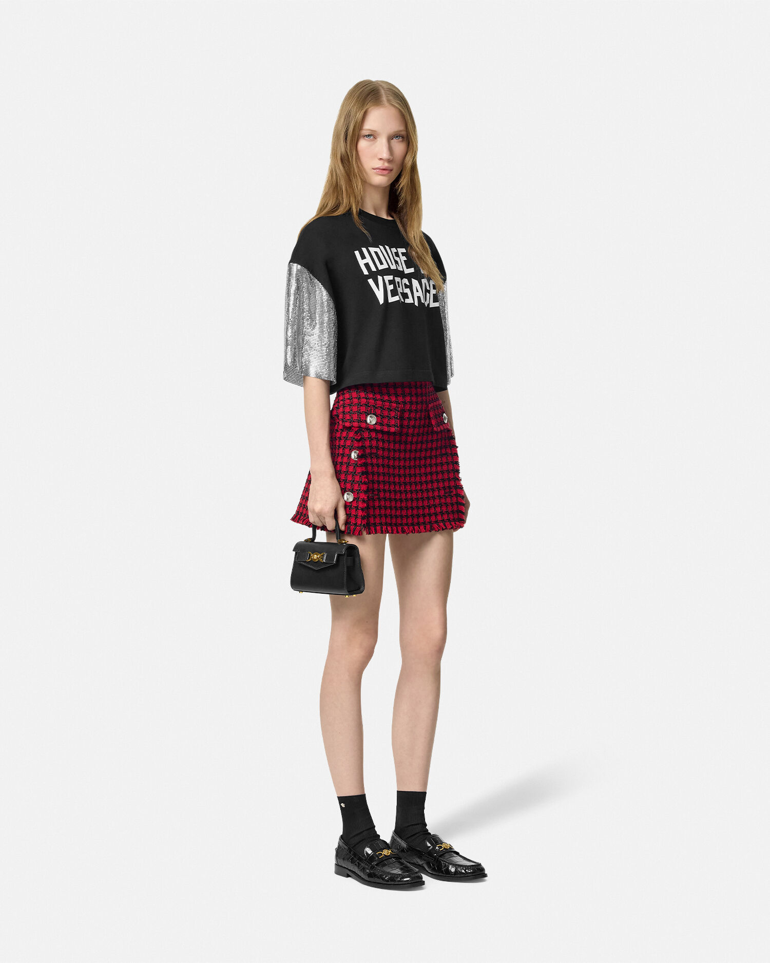 Versace crop top and skirt discount