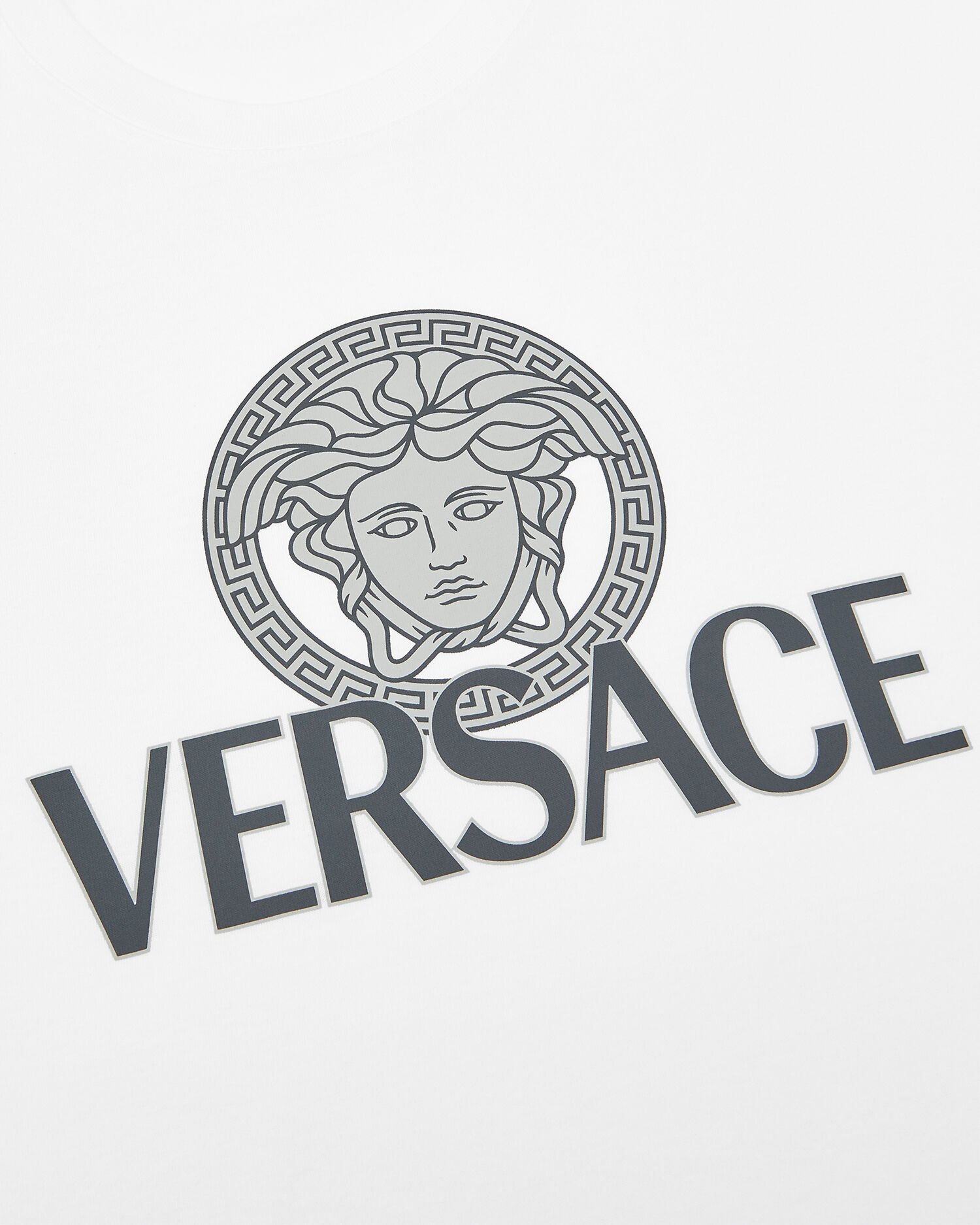 Printed Cotton-Jersey T-Shirt White | VERSACE CA