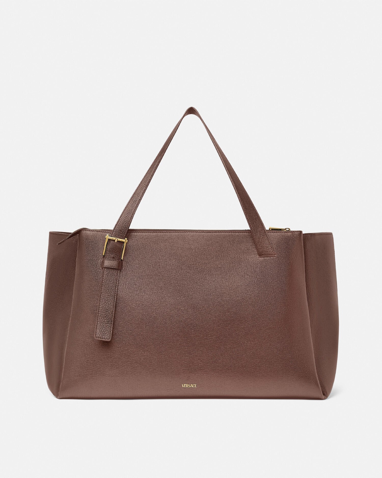 Versace collection pebbled leather tote bag top