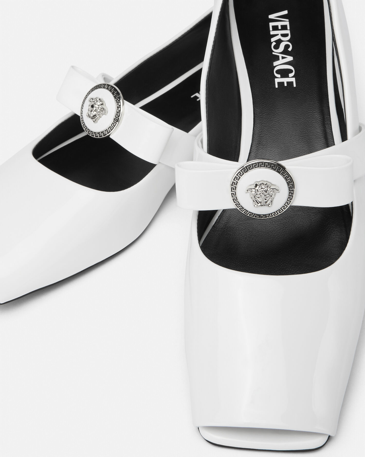 Gianni Ribbon Open Patent Ballerinas