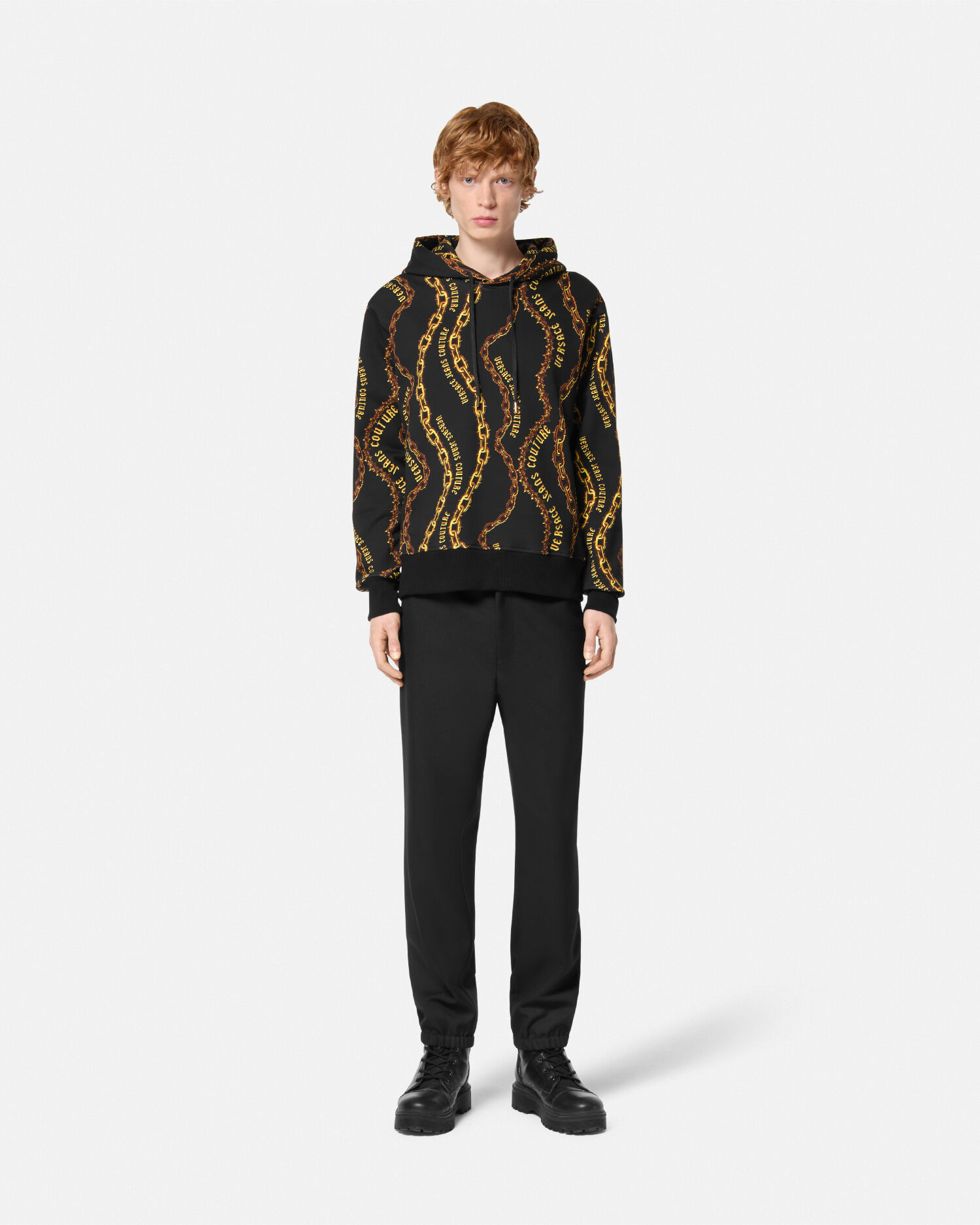 Felpa con cappuccio Chain Couture VERSACE IT