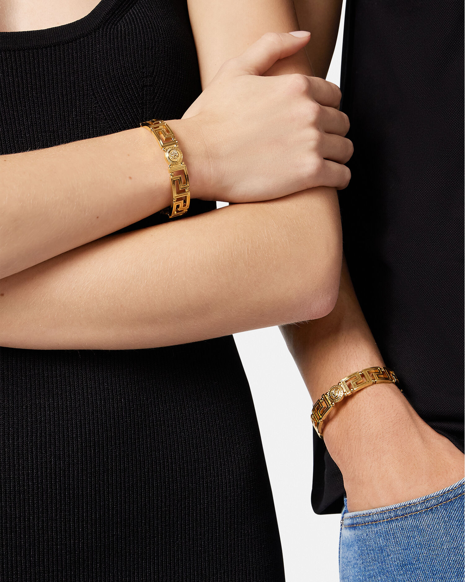 Greca Cuff Bracelet Gold | VERSACE US