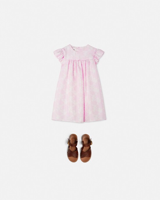 Robe en serg&eacute; de soie imprim&eacute; Baby Rose 2