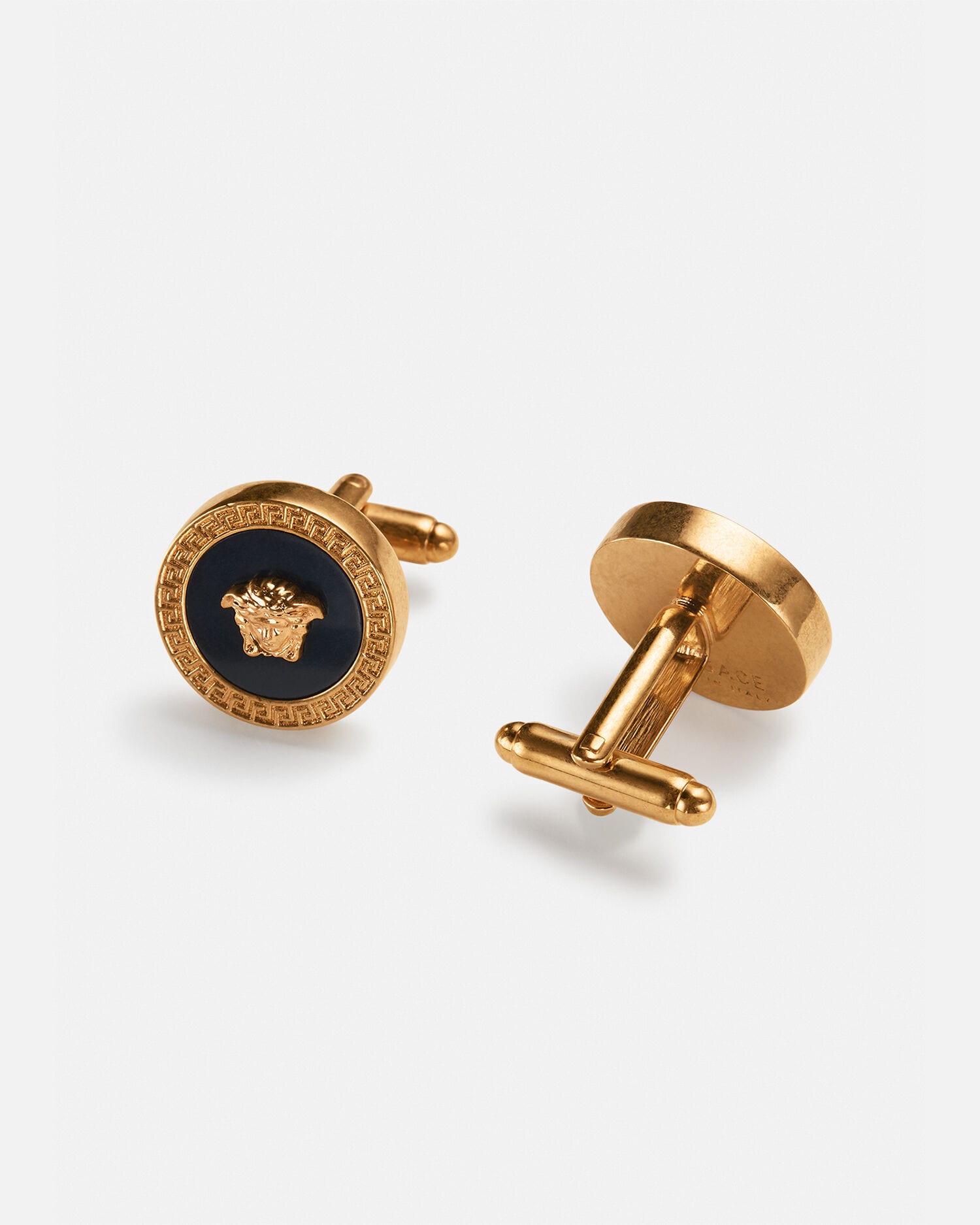 ヴェルサーチェ　VERSACE カフリンクス　メデューサ　ゴールド Medusa Cufflinks Gold,Black | VERSACE US