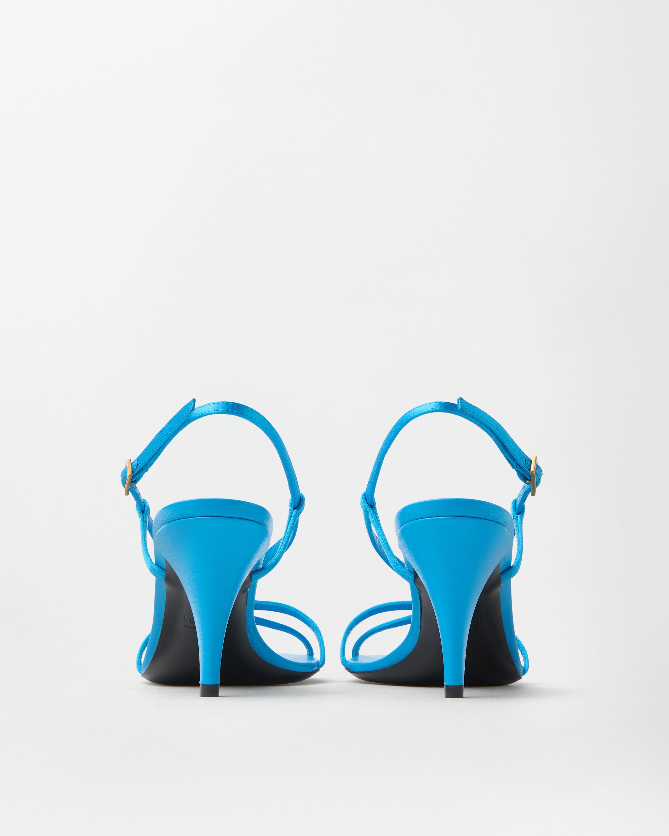 Valentina Satin Sandals 80 mm Blue | VERSACE US