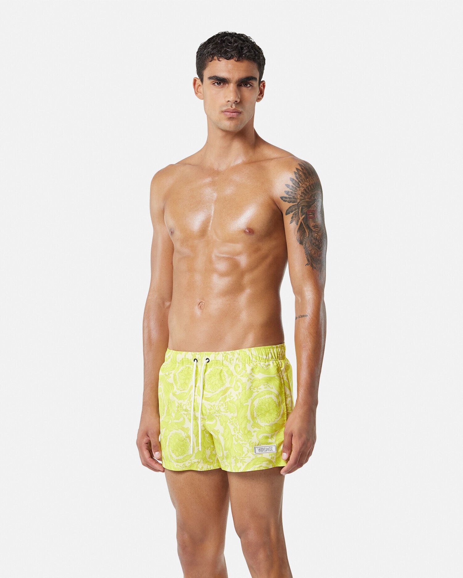 Yellow versace swim shorts 2025