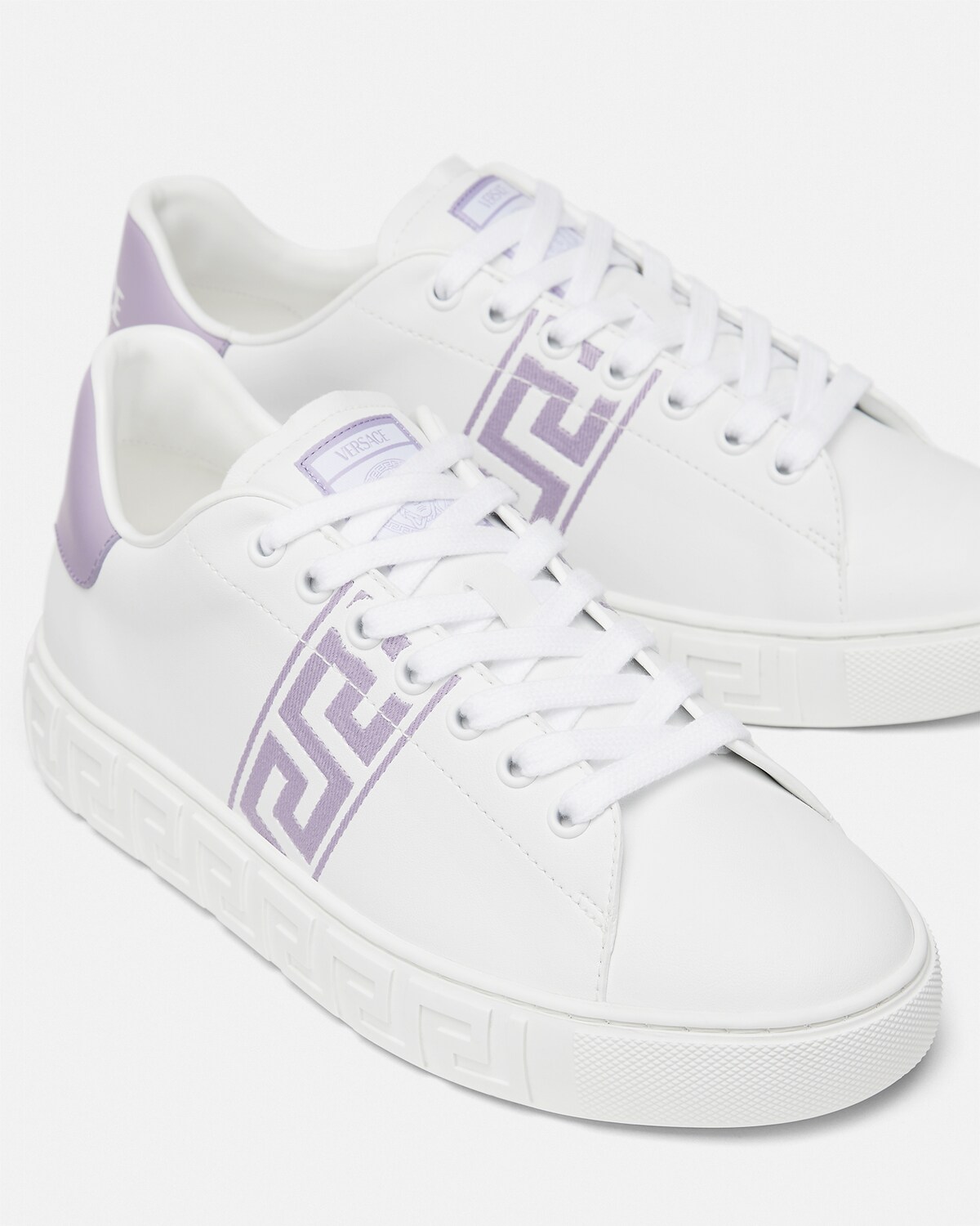 Embroidered Greca Sneakers Versace US Embroidered Greca Sneakers Versace US