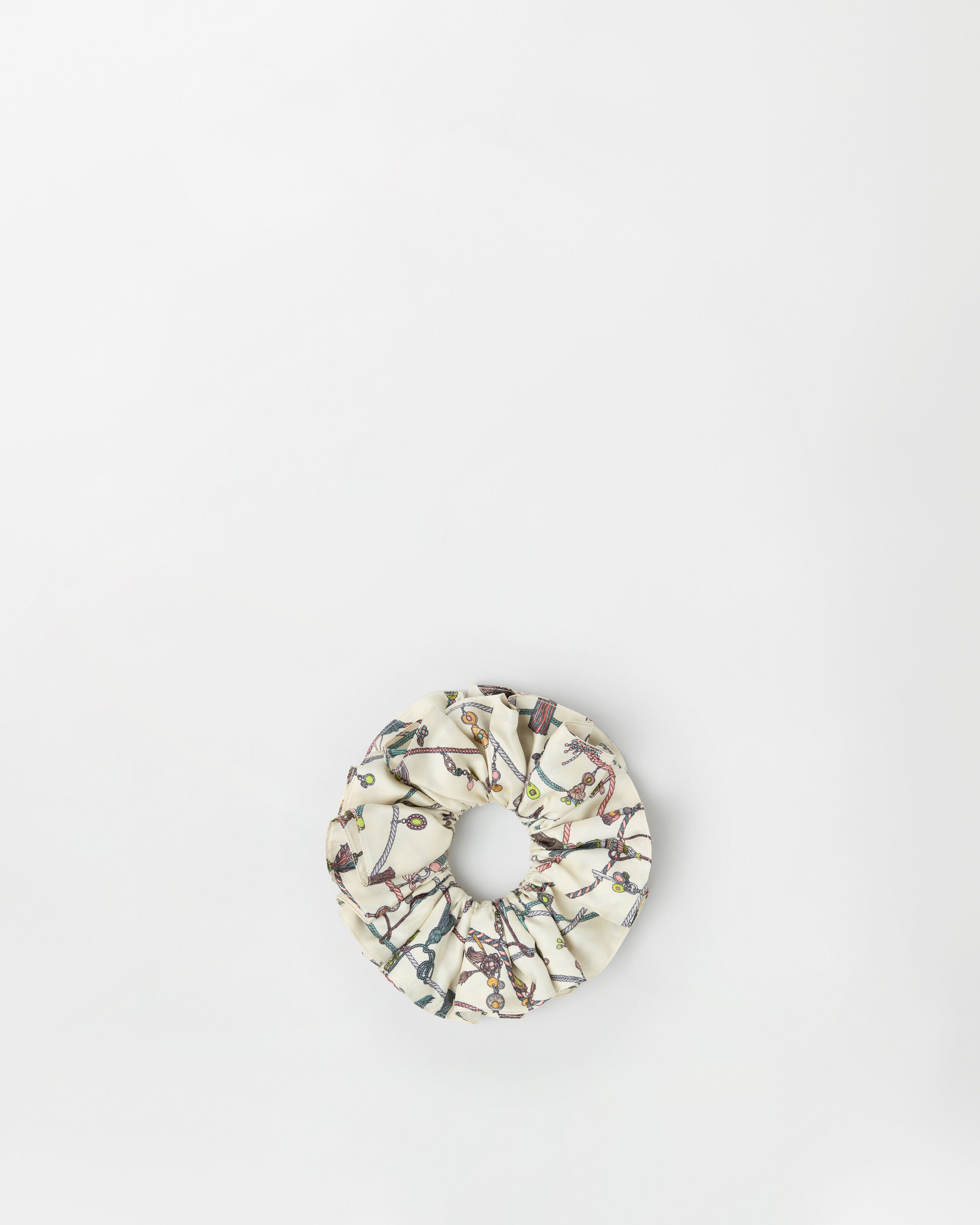 Versace printed silk twill scrunchie
