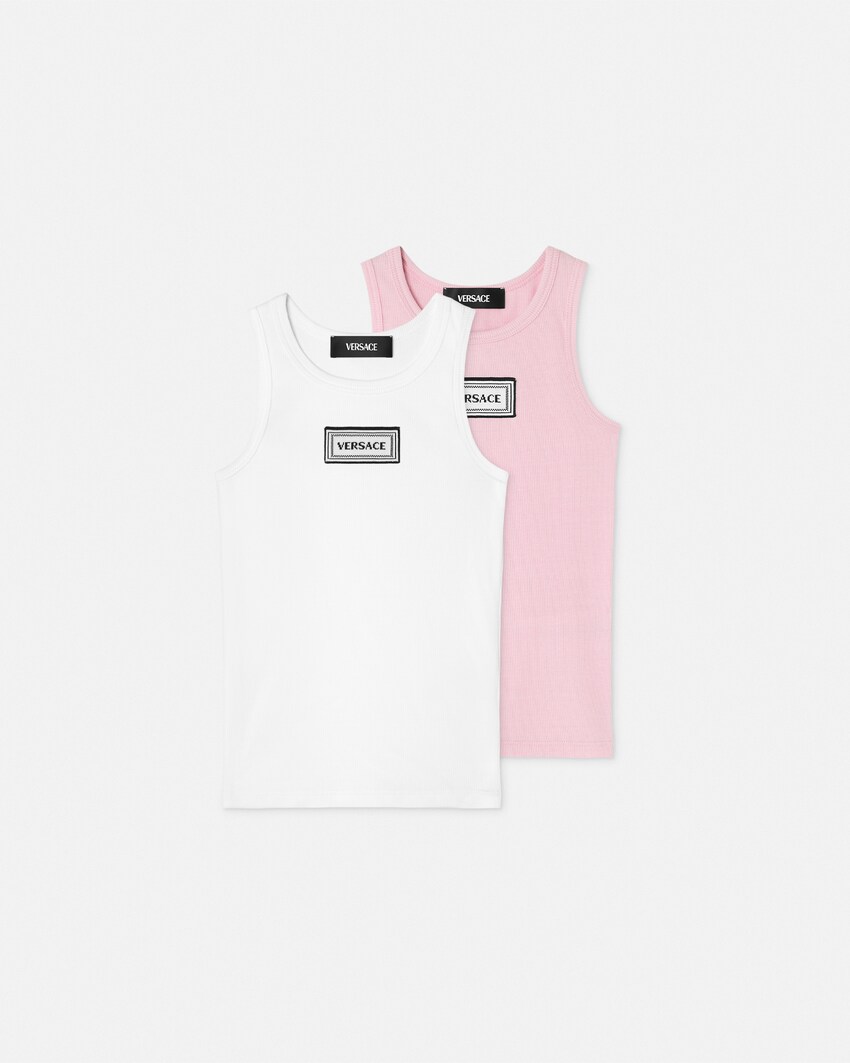 Kids Ribbed Cotton Tank Top 2-Pack Light Pink 1
