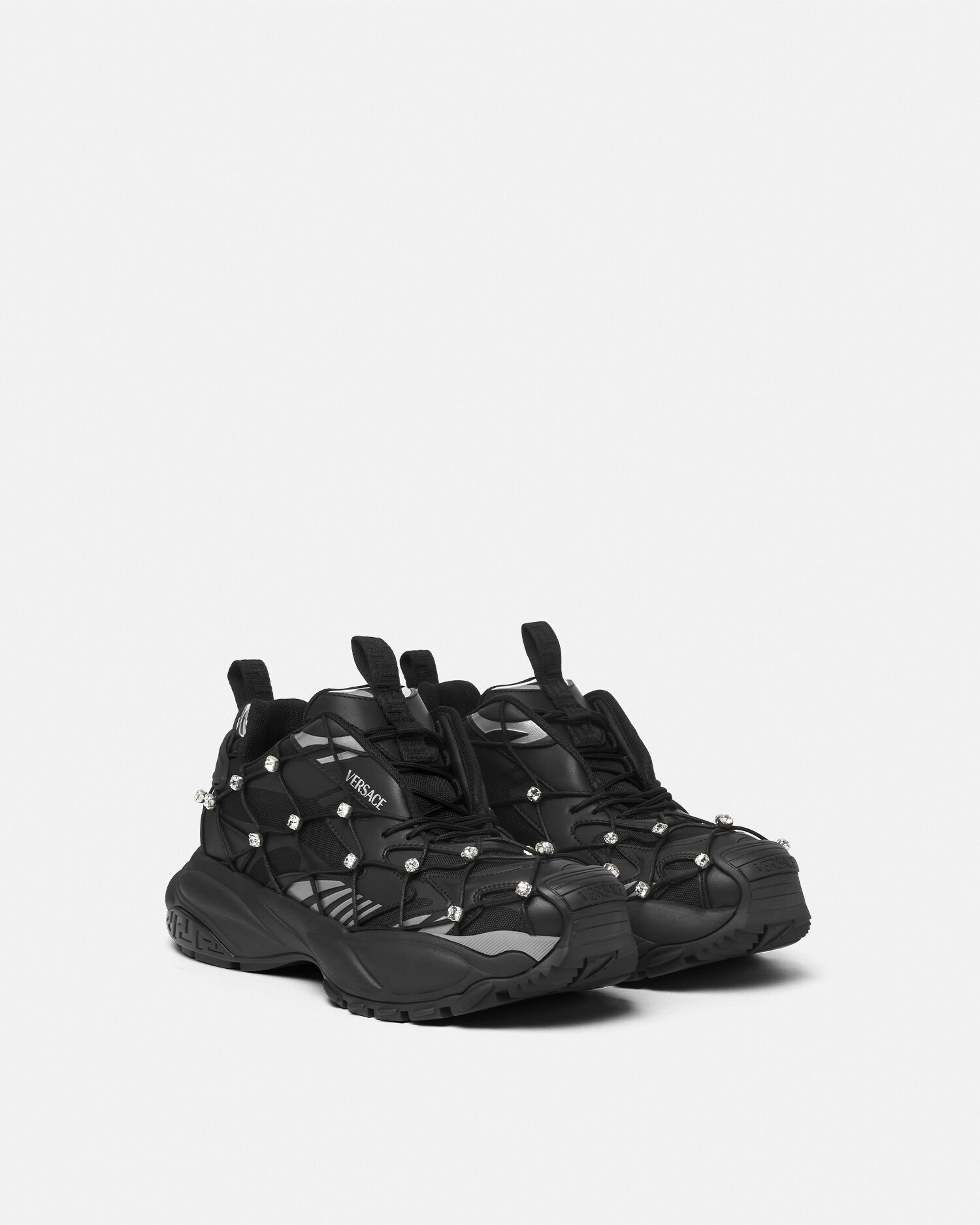Black versace trainers clearance