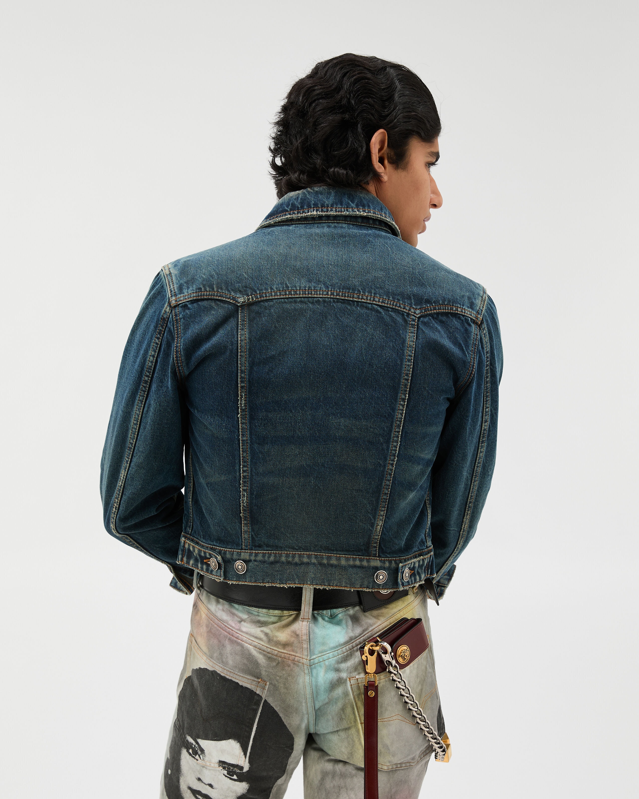 Distressed Denim Jacket Blue | VERSACE
