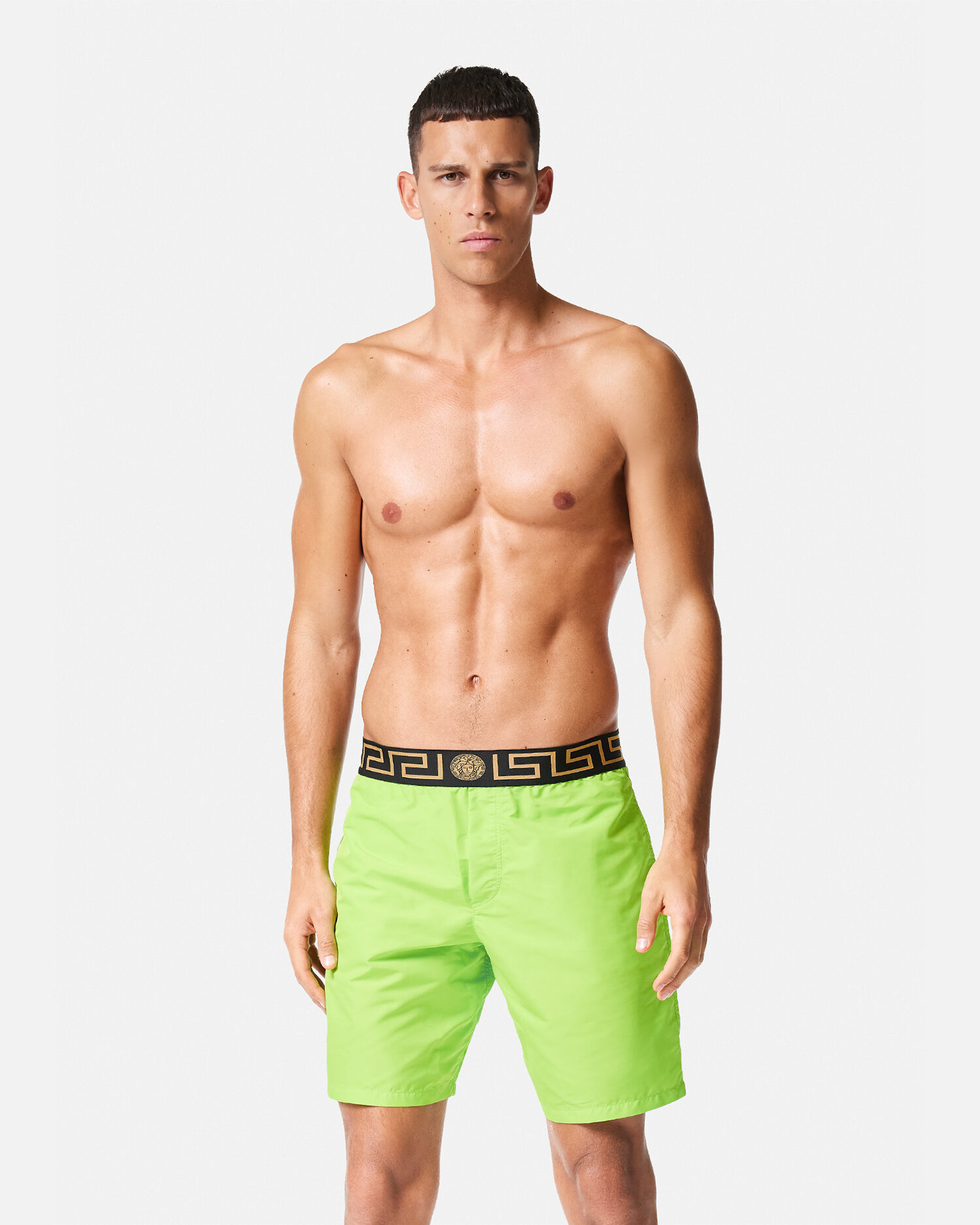 Green versace swim shorts 2025