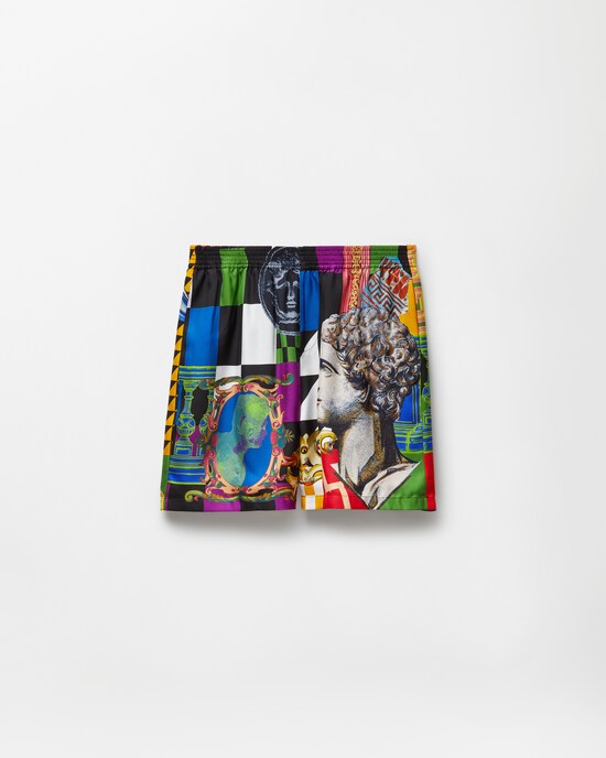 Printed Silk Twill Shorts Print 1