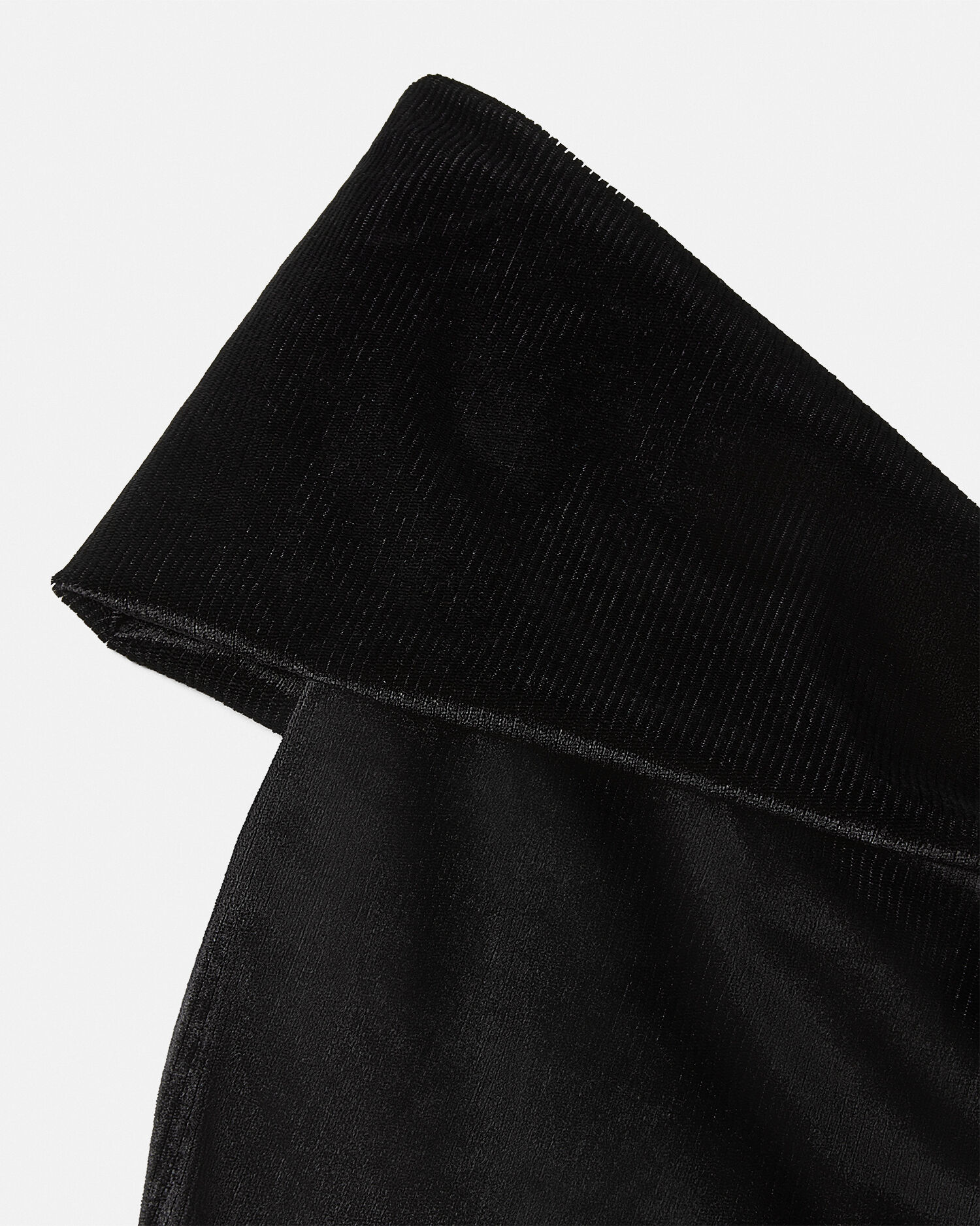 Baroque Buckle Ribbed One-Shoulder Top