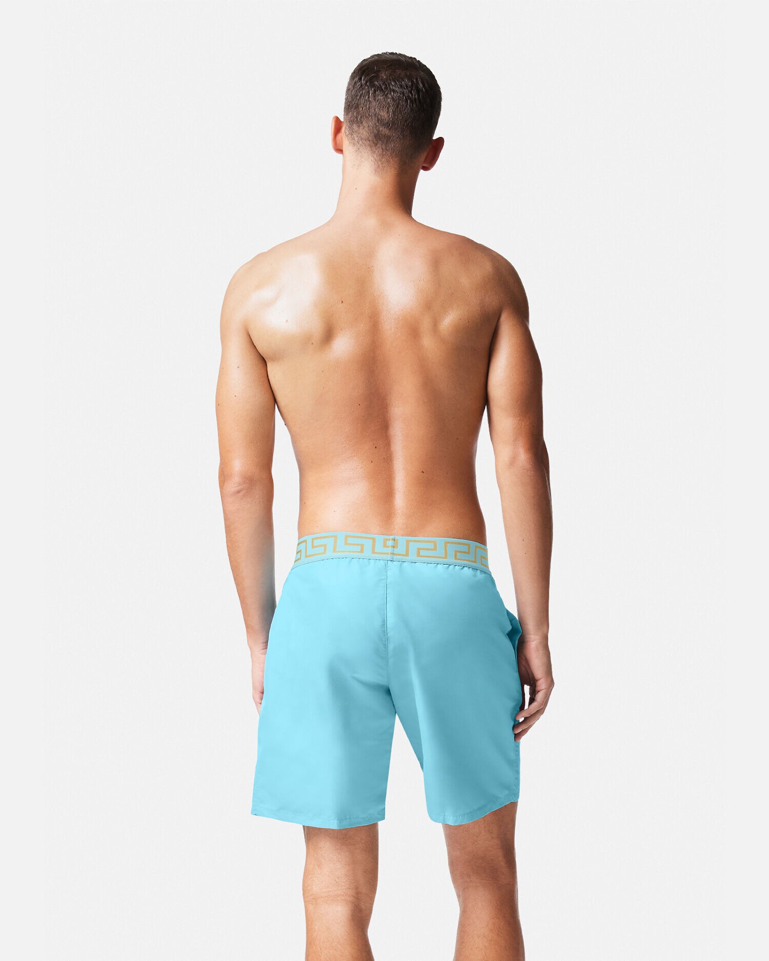 Greca Border Boardshorts Blue VERSACE US