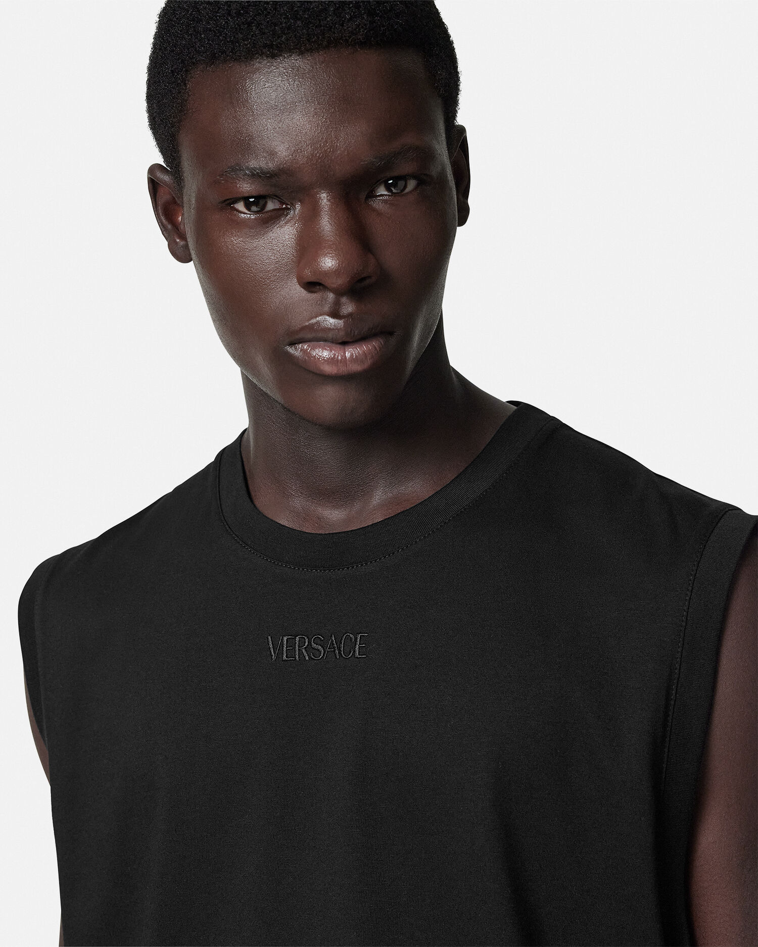 Embroidered Logo Tank Top | VERSACE US Embroidered Logo Tank Top | VERSACE US