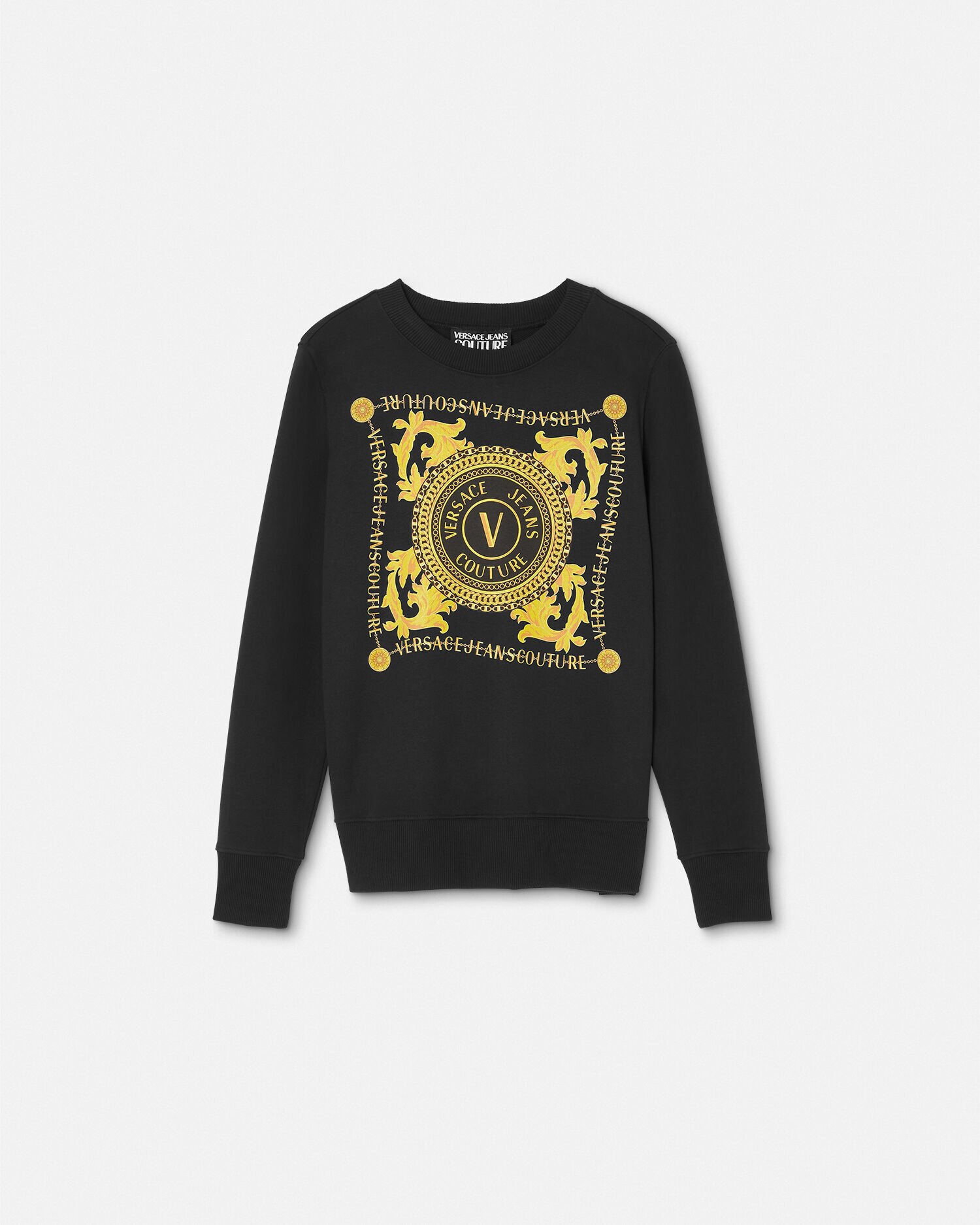Sweat V Emblem Chain Versace Jeans Couture Femme Boutique en