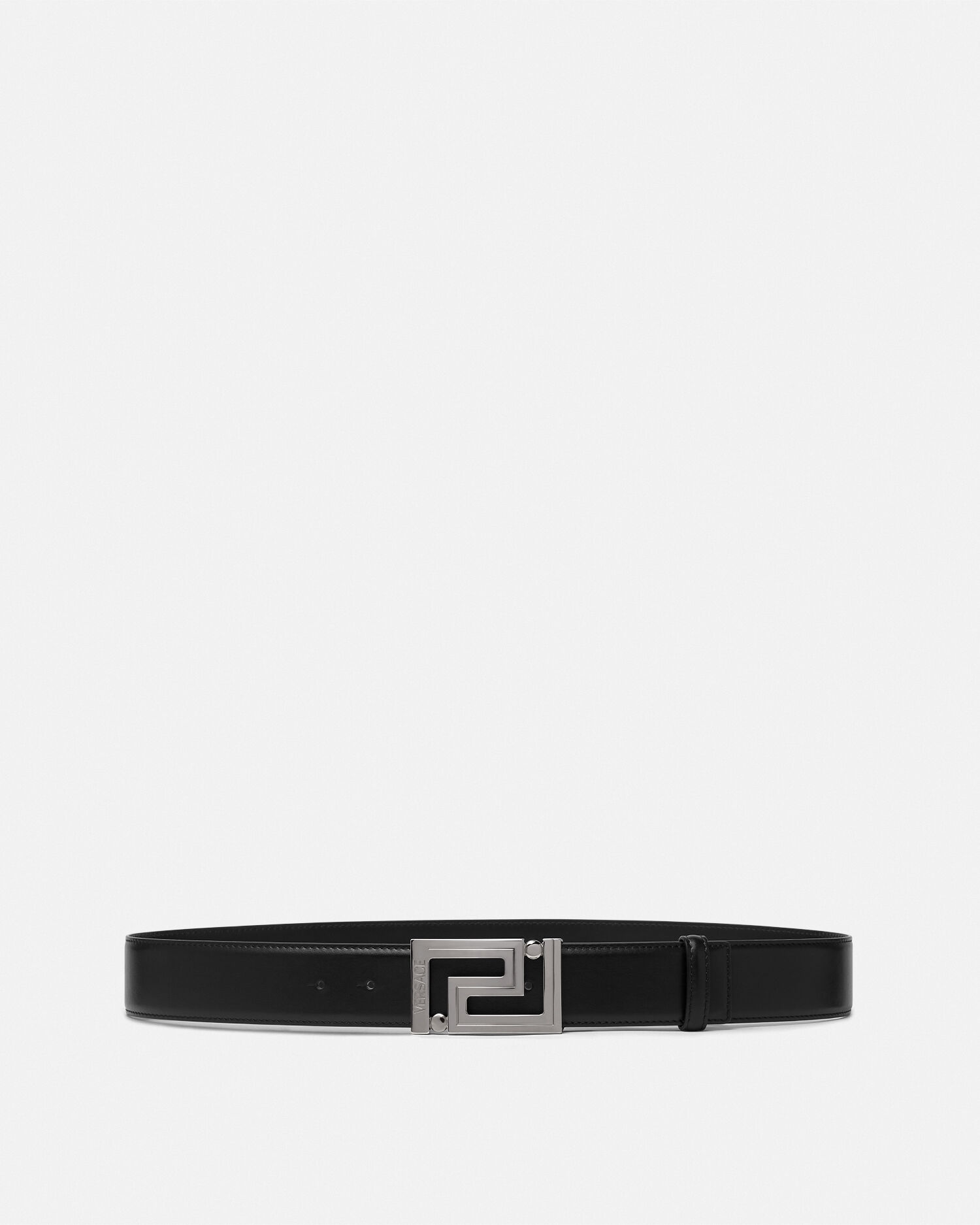Greca Leather Belt Black Versace GB