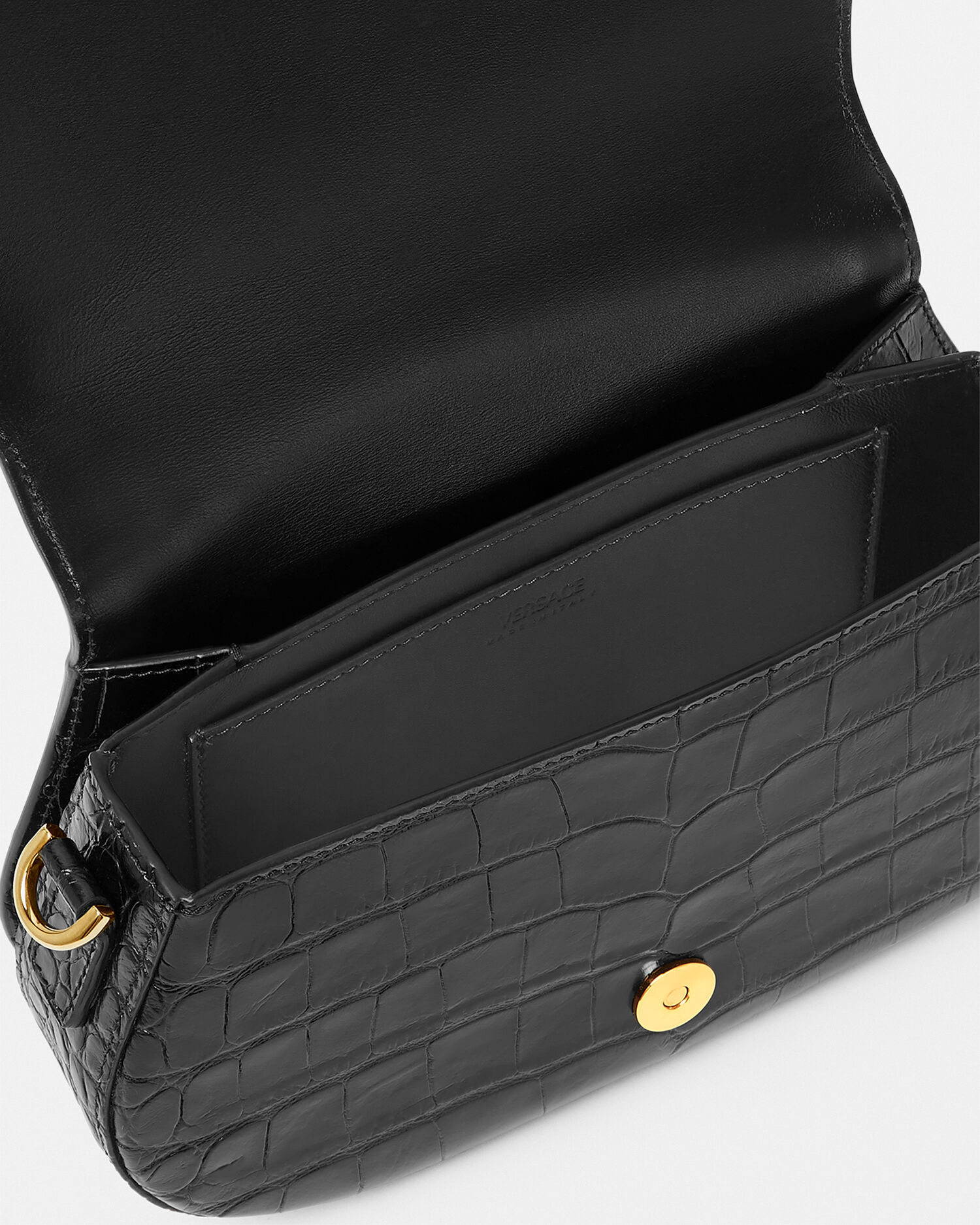 Greca Goddess Small Hobo Bag Black,Gold | VERSACE CA