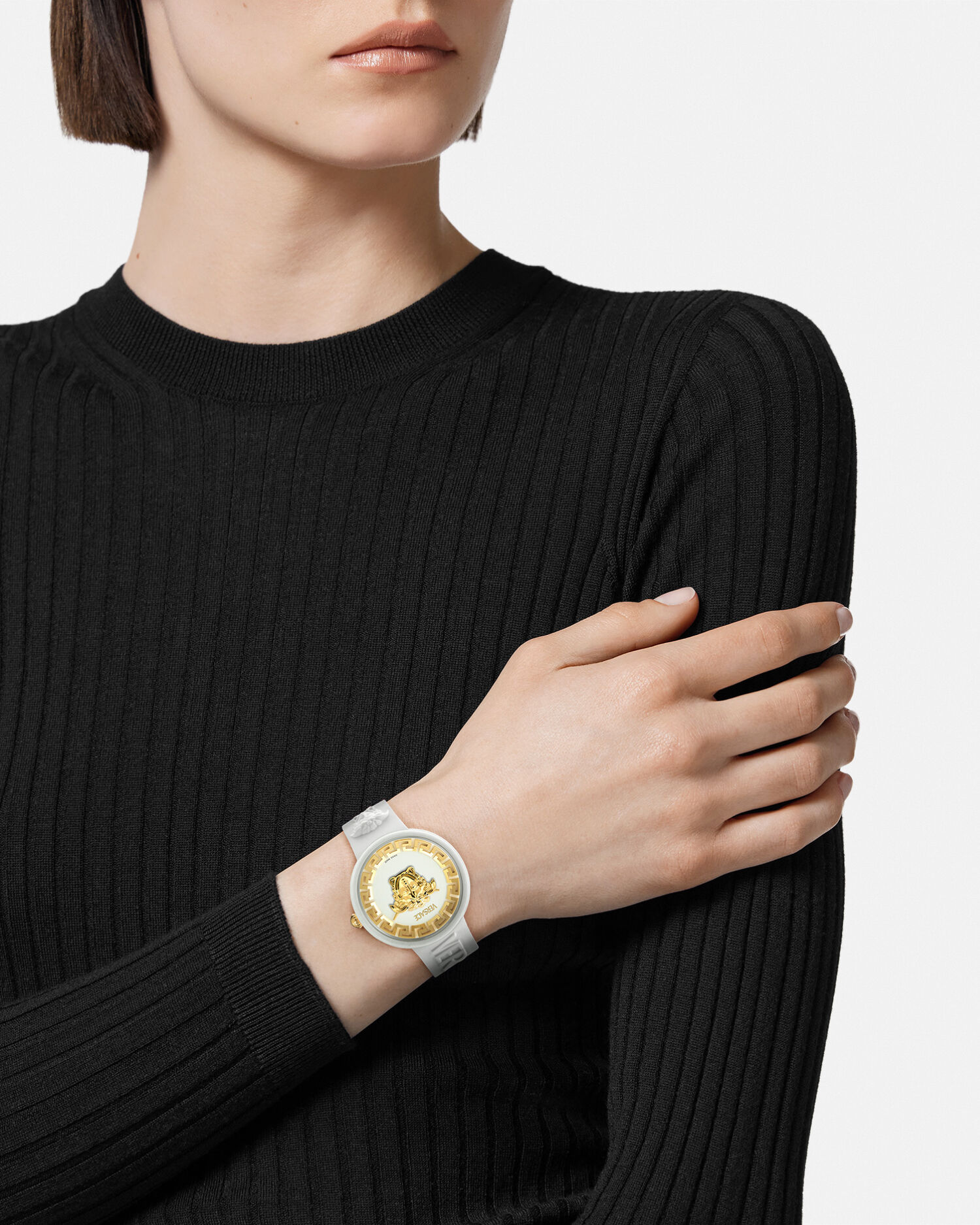 Versace white watch outlet