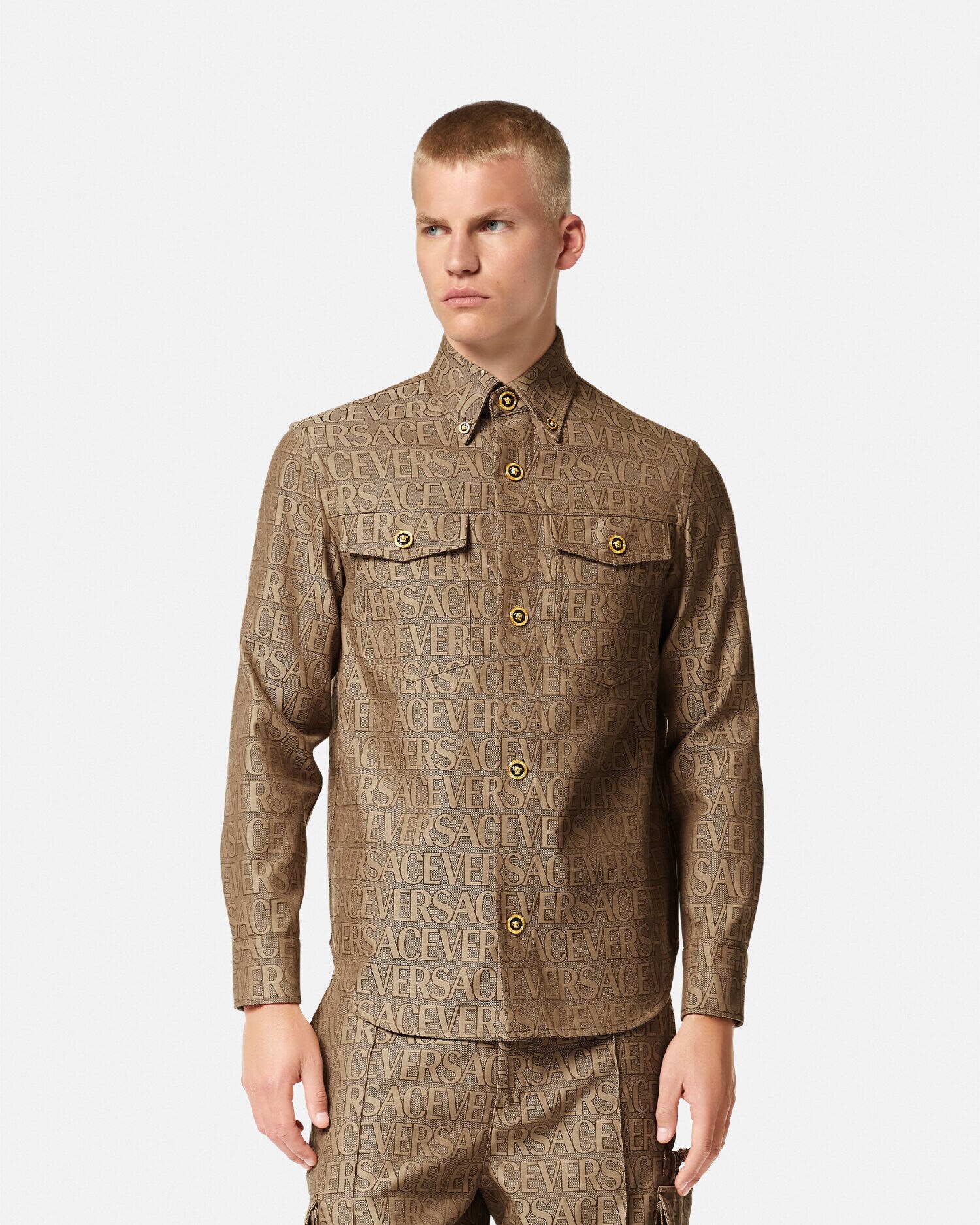Camicia Versace Allover Versace Uomo Online Store EU