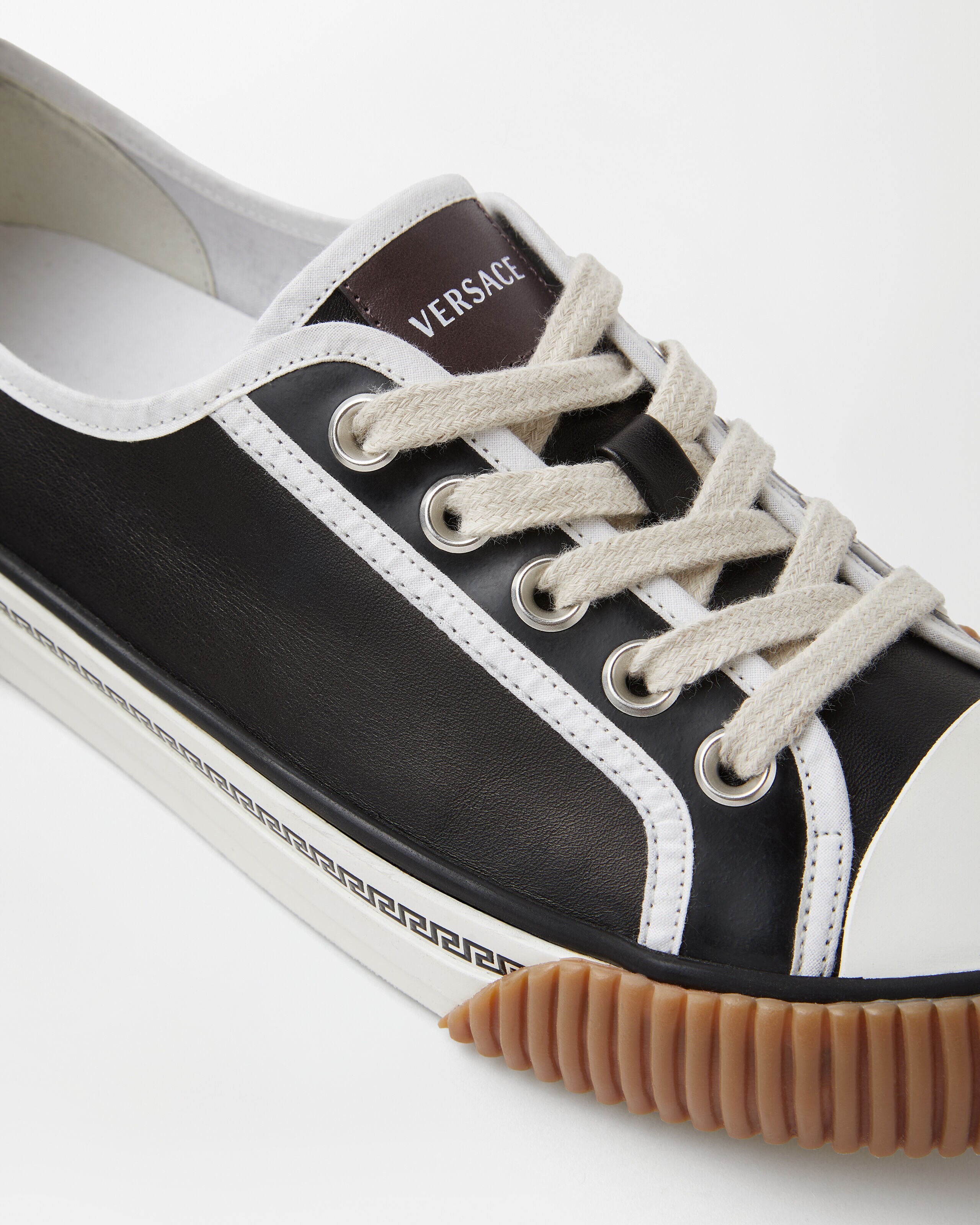 Goliath Nappa Sneakers White,Black | VERSACE US