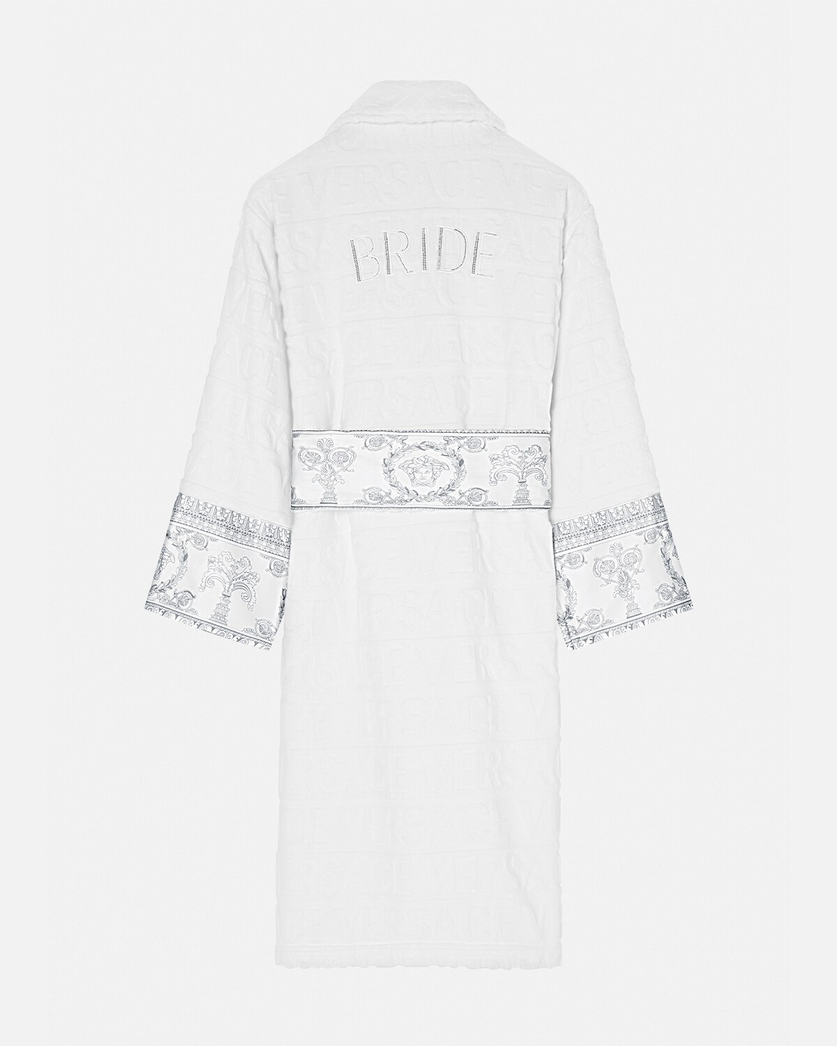 Crystal I ♡ Baroque Bride Bathrobe White,Silver VERSACE UK