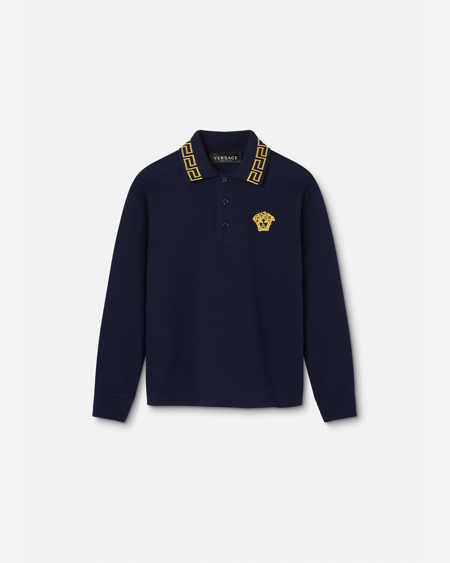 Versace Kids Embroidered Medusa Kids Polo Shirt for Boys Online