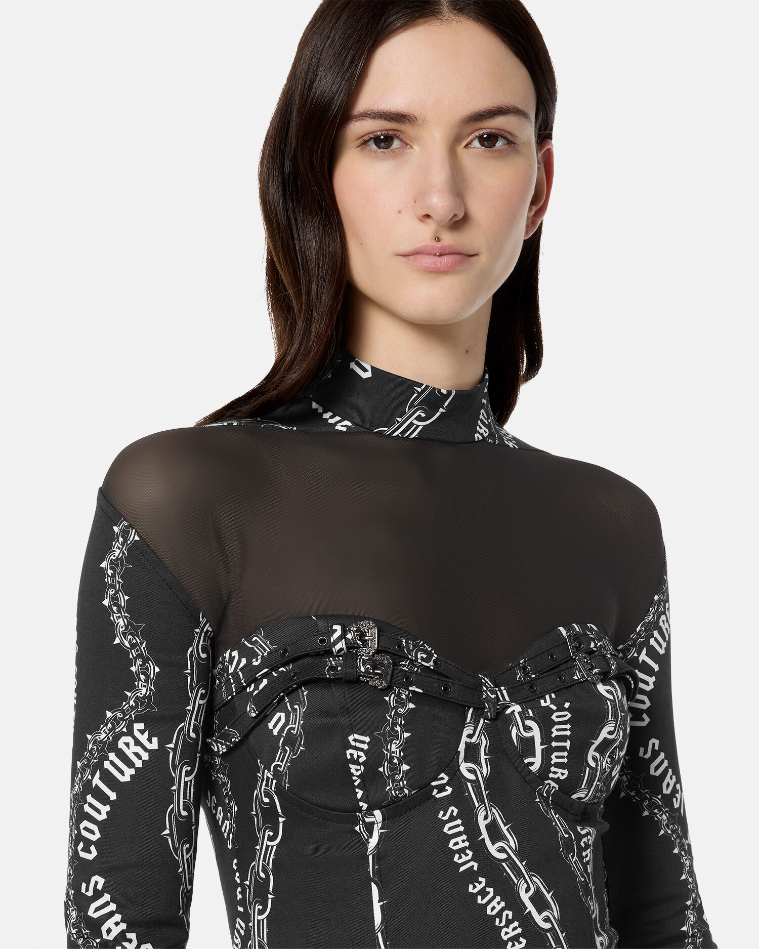 Chain Couture Mesh Mini Dress VERSACE