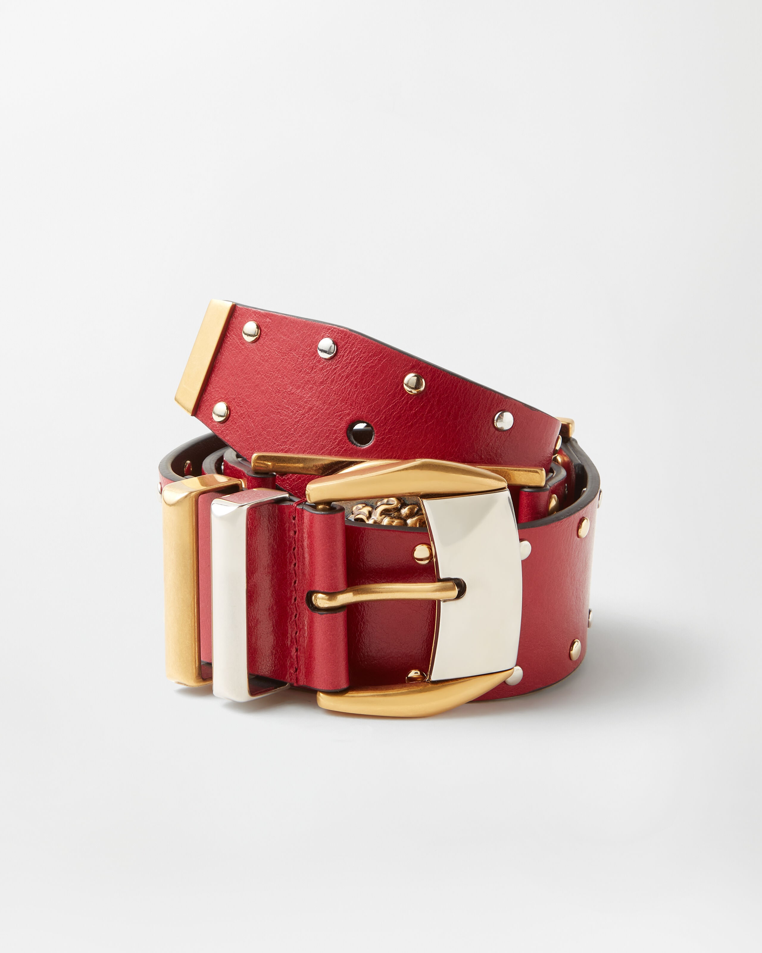 Versace studded leather belt 4 cm