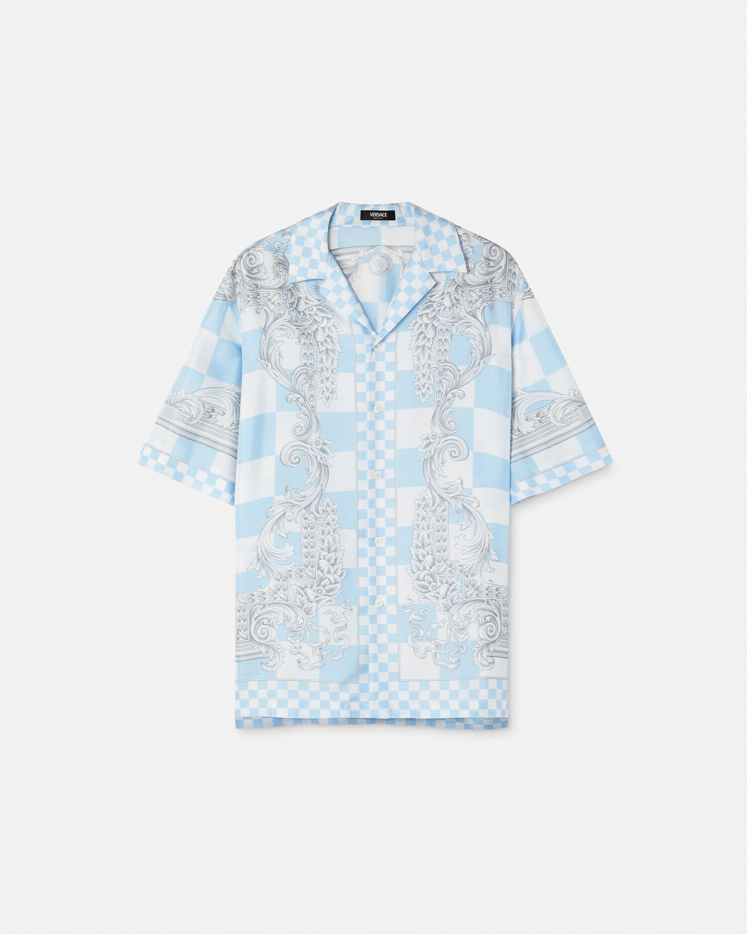 White and blue shop versace shirt