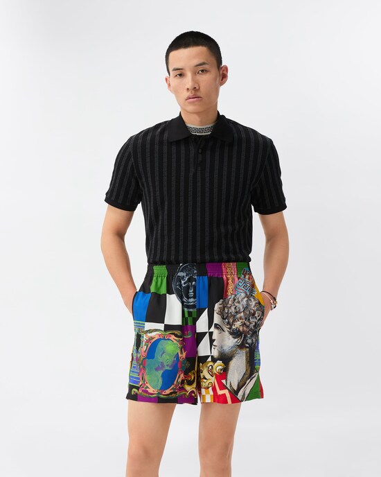 Printed Silk Twill Shorts Print 2