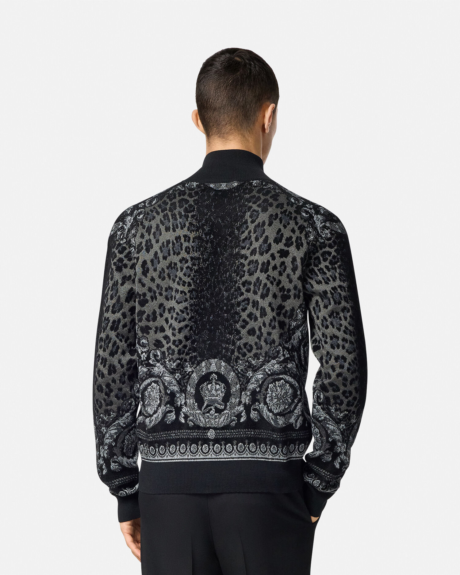Wild Barocco Jacquard Zip Sweater