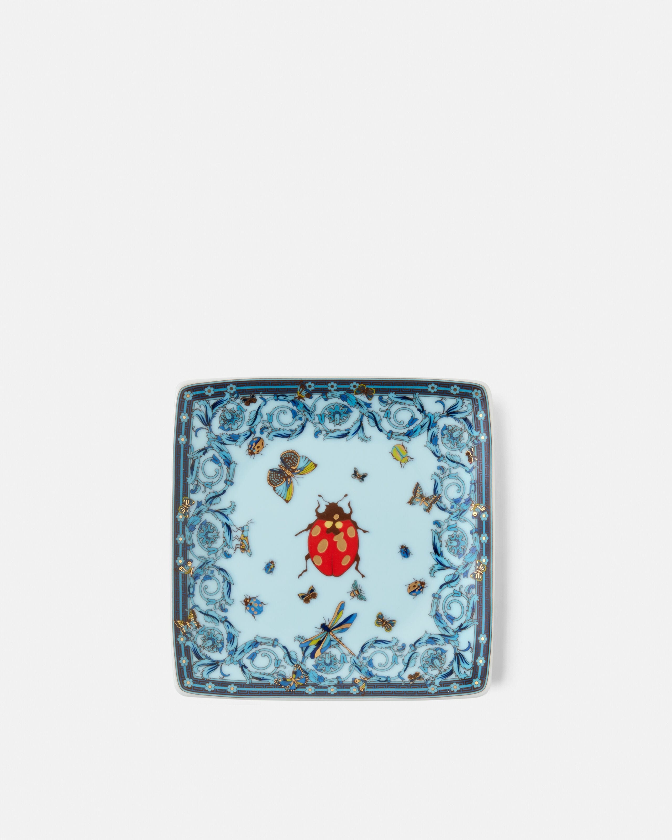 Le Jardin Square Plate 12 cm Blue | VERSACE US