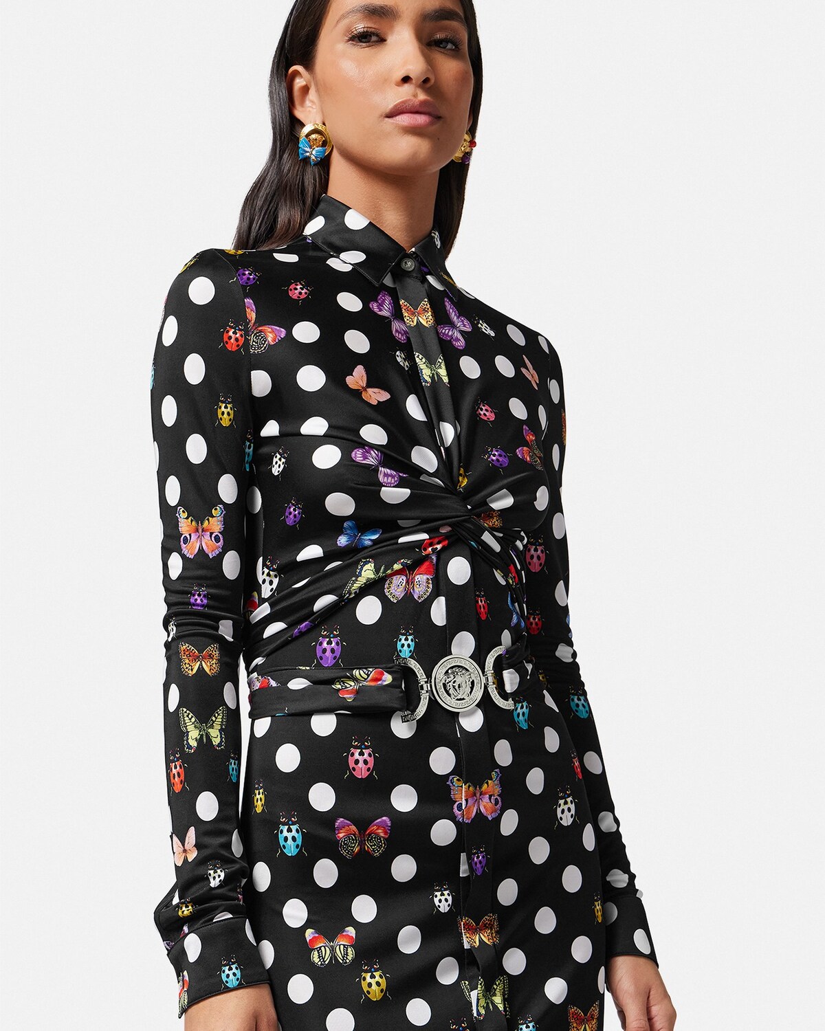 Versace Butterflies Medusa '95 Shirt Midi Dress for Women Online Store EU