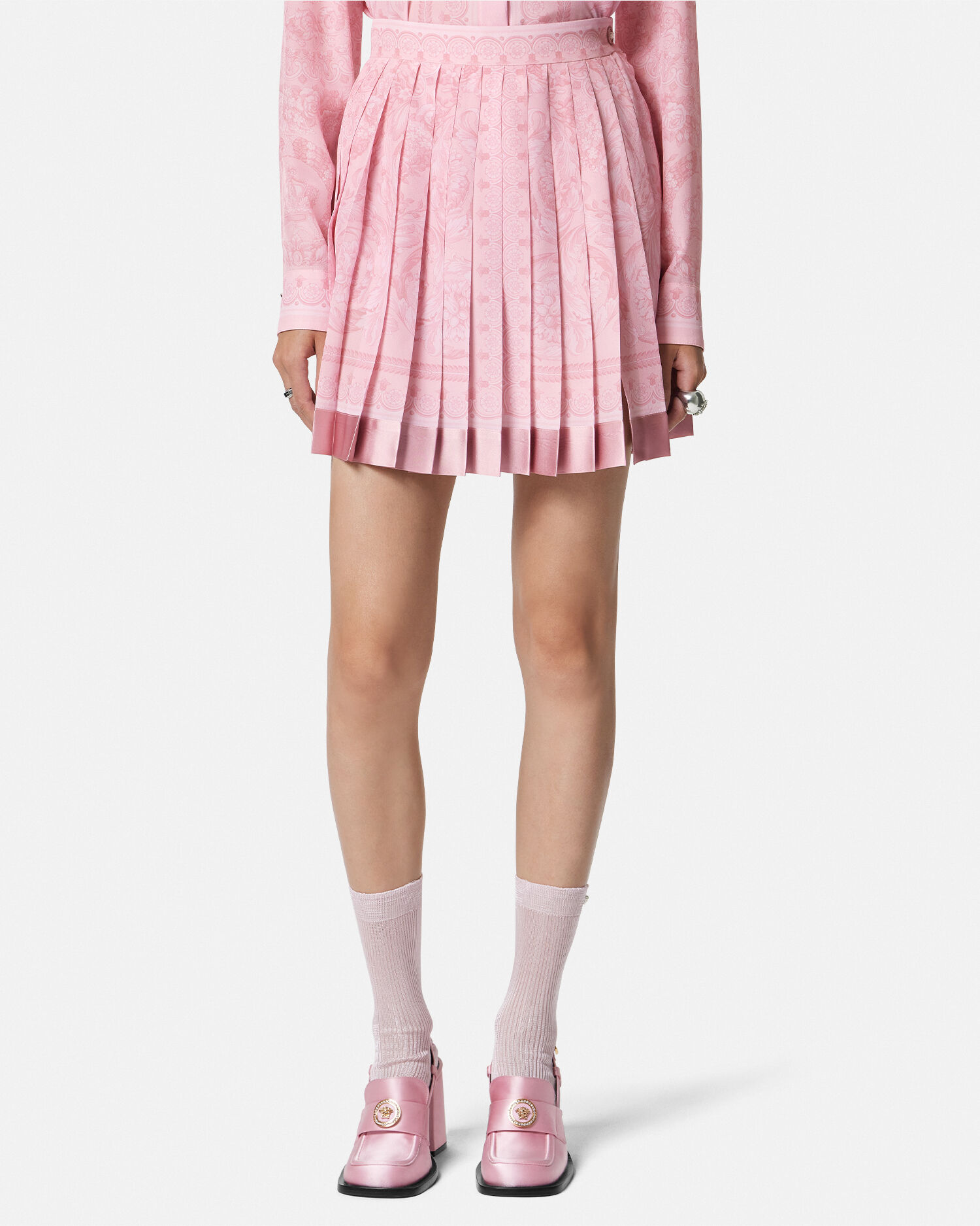 Versace pleated on sale mini skirt