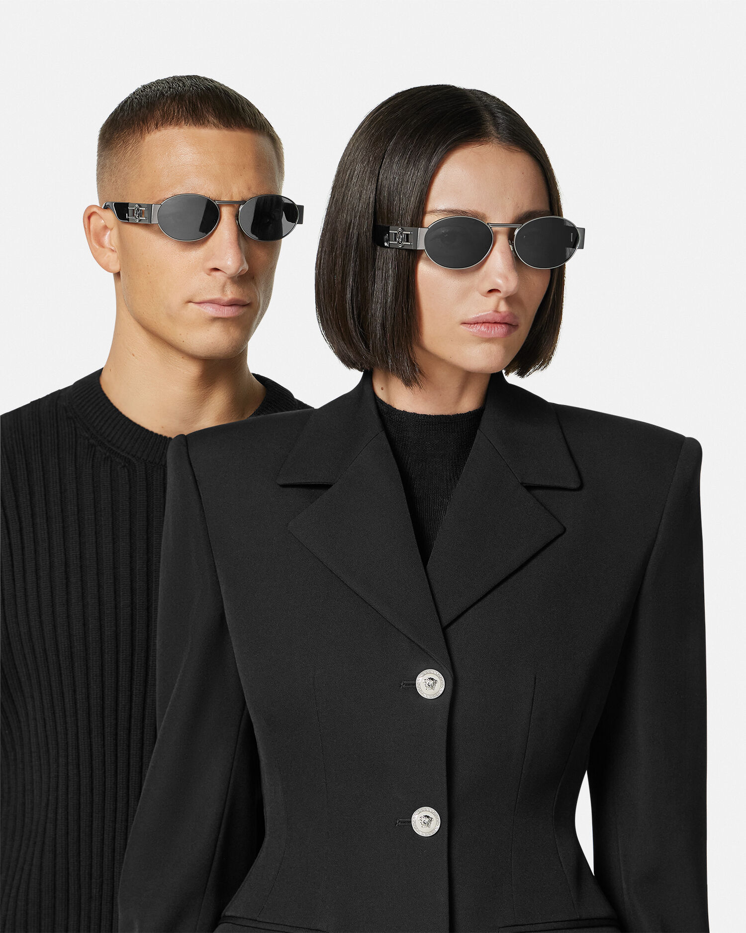 Versace gunmetal sunglasses new arrivals