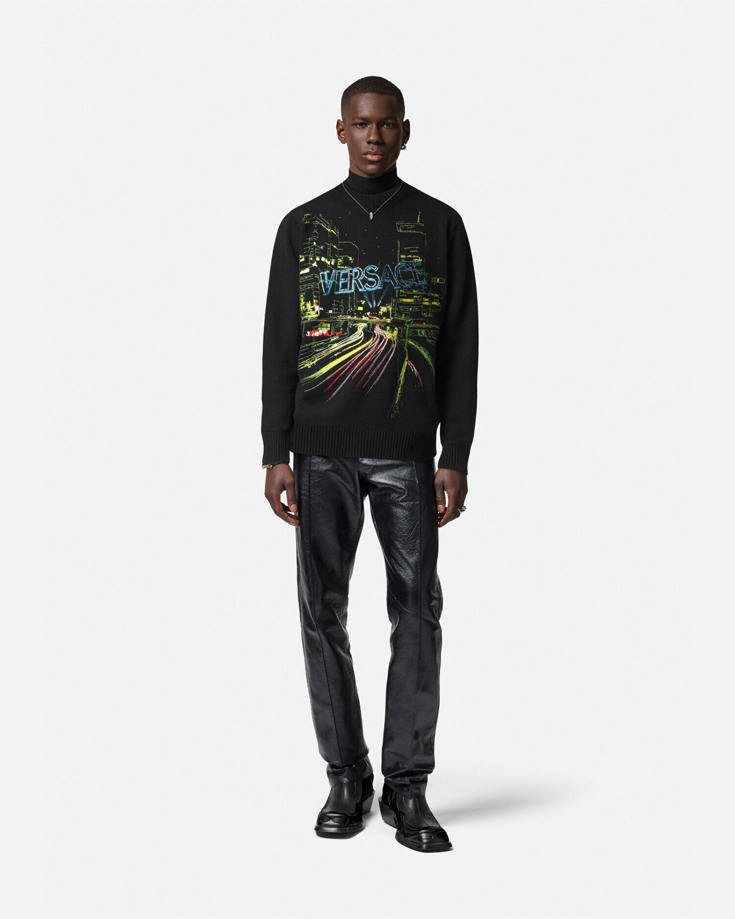 Black versace hotsell jumper mens
