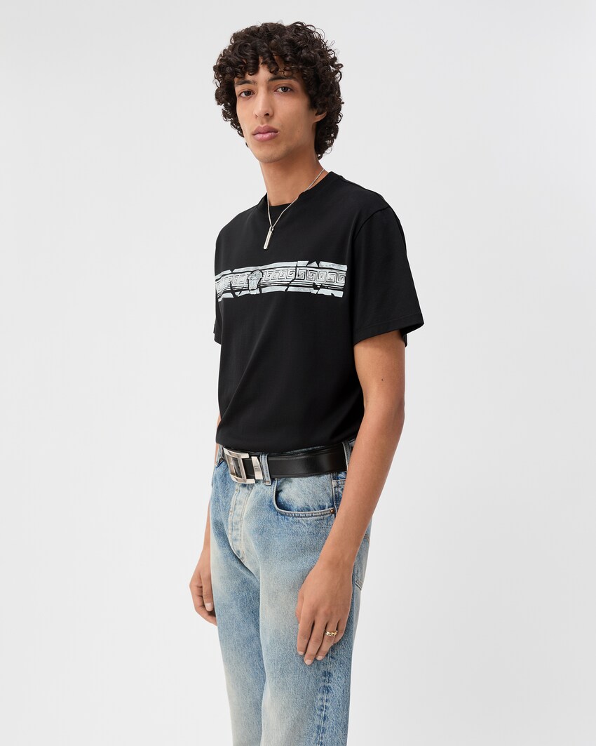 Printed Cotton-Jersey Regular T-Shirt Black 4