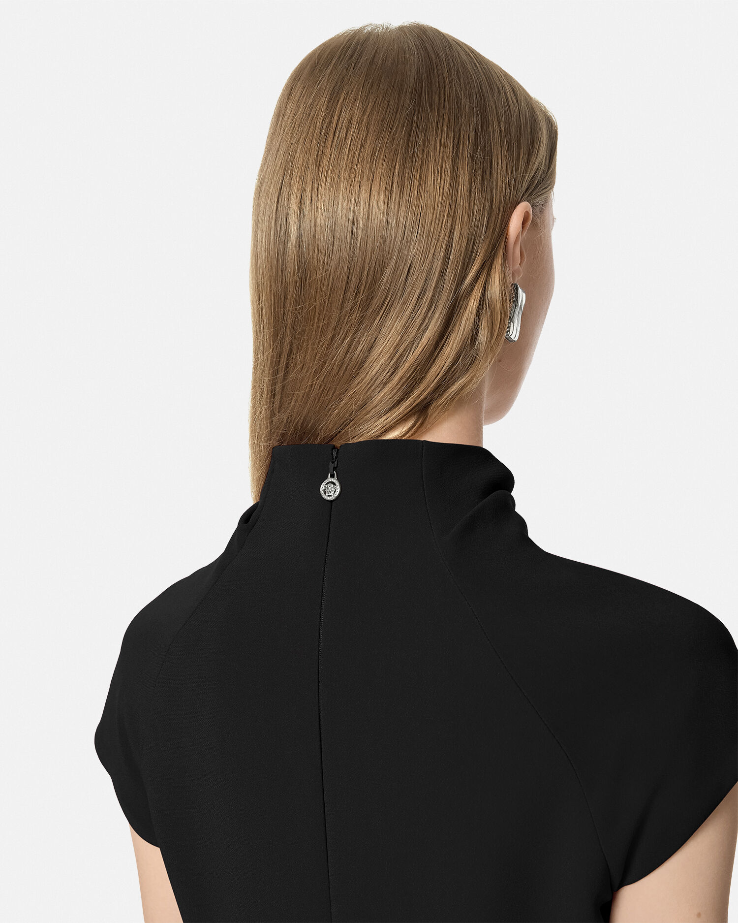 Versace back cady shift mini dress top