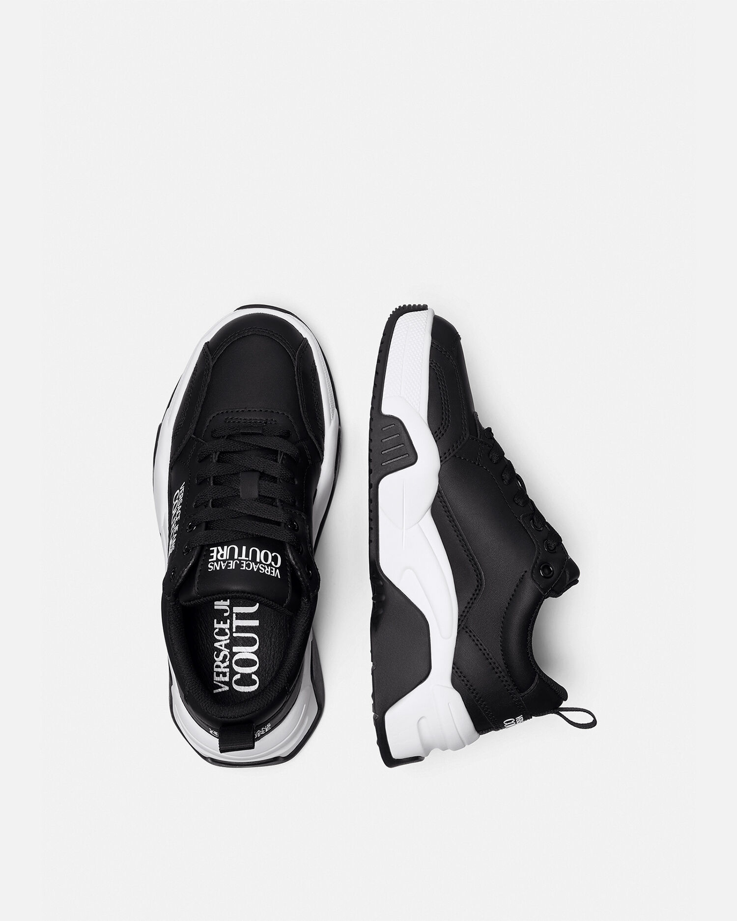 Versace black sales and white shoes