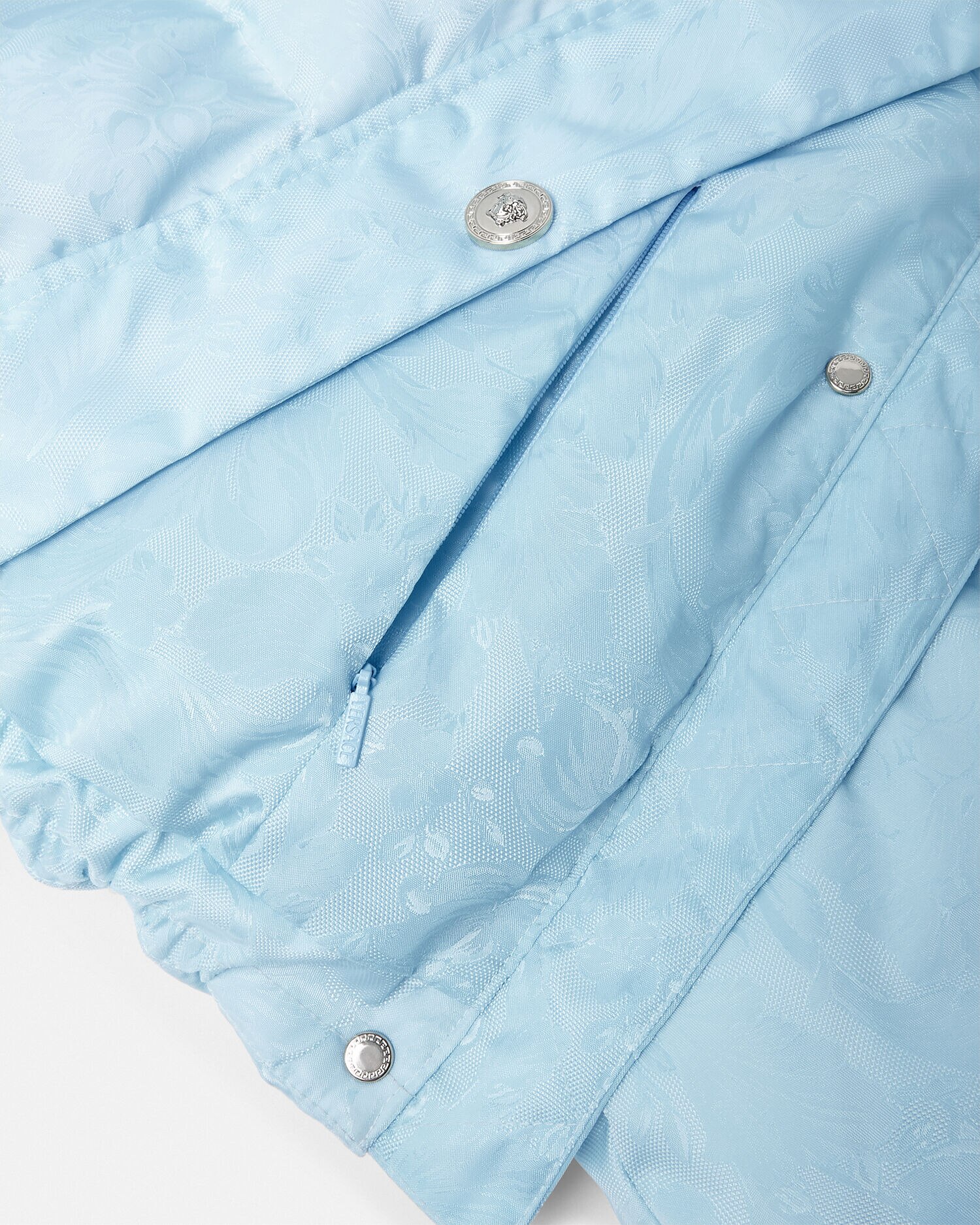 Gianni versace blue quilted puffer coat deals