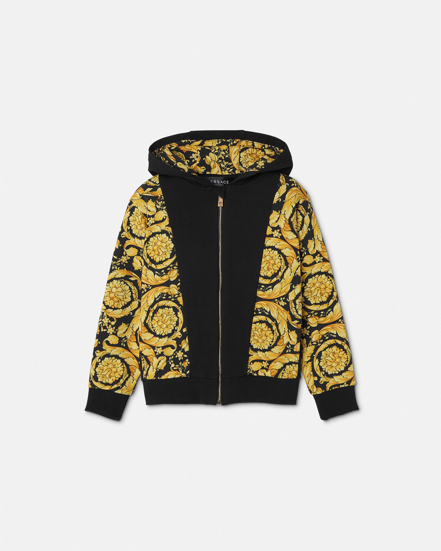 Versace hoodie black and gold clearance