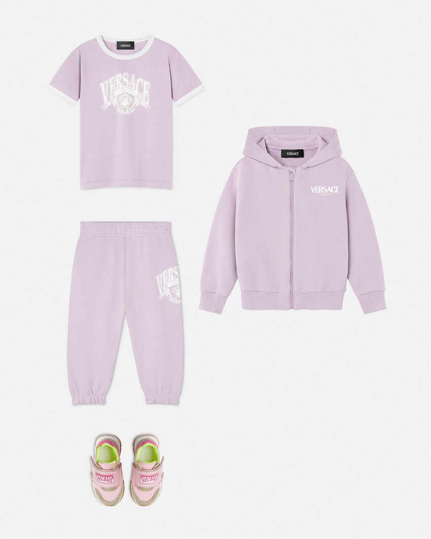 Kids Printed Cotton-Jersey Sweatpants  Lilac 2