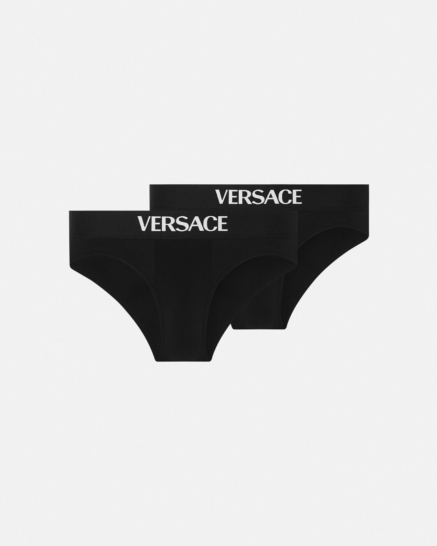 Cotton-Jersey Briefs 2-Pack Black,White | VERSACE US