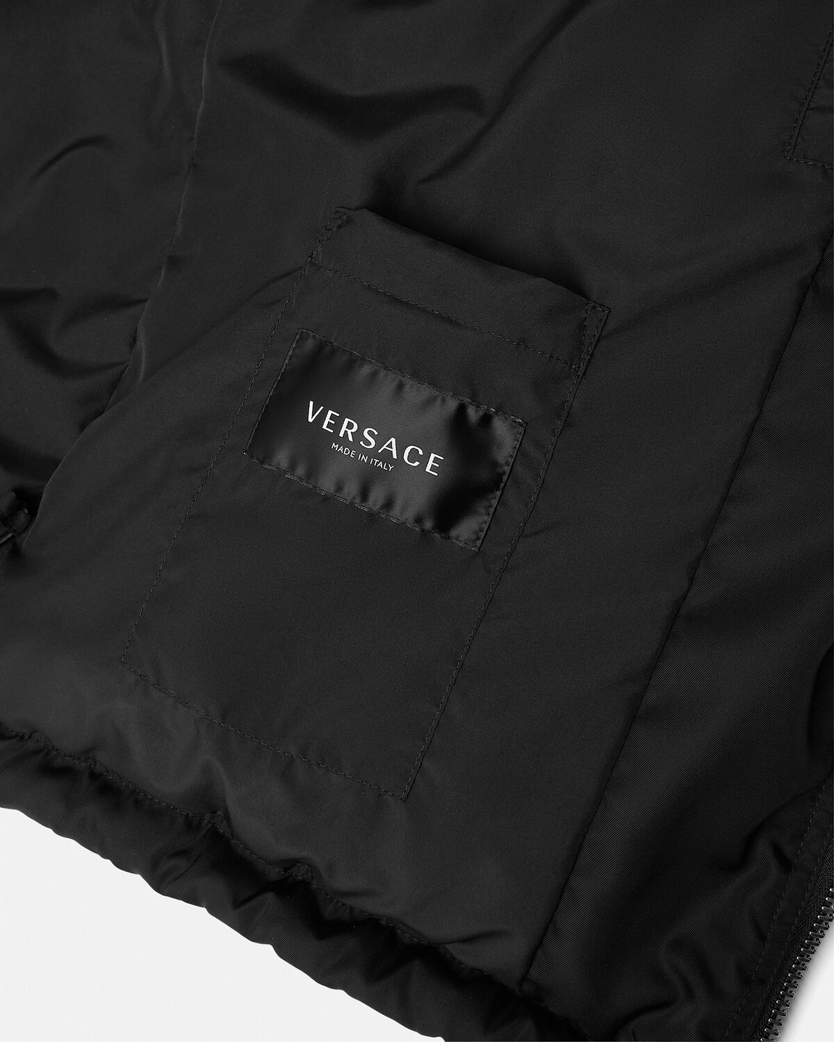Nylon Puffer Jacket Black | VERSACE ZA