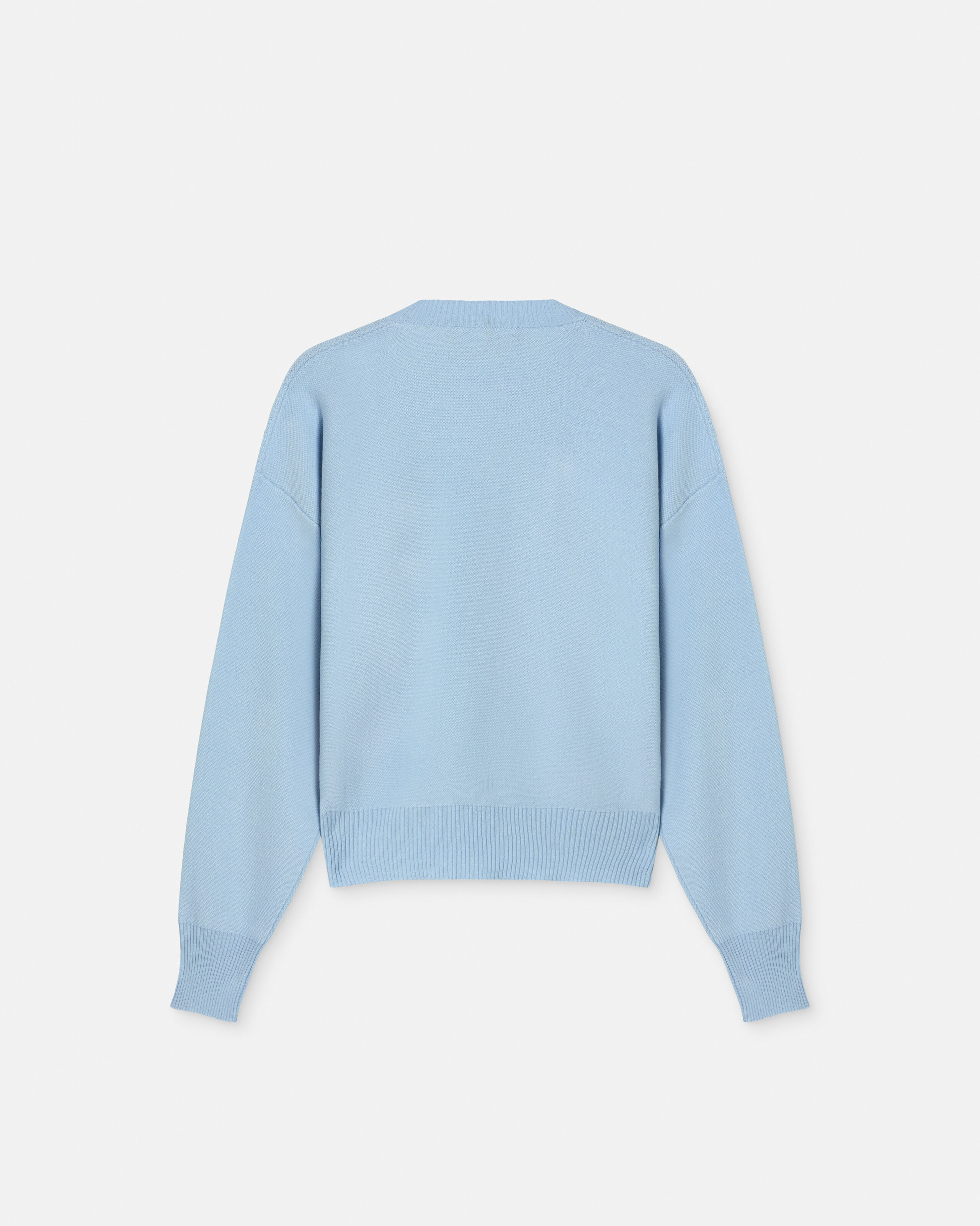 BOSS　Versace 薄手ニット Cashmere-Wool Knit Sweater Blue | VERSACE US
