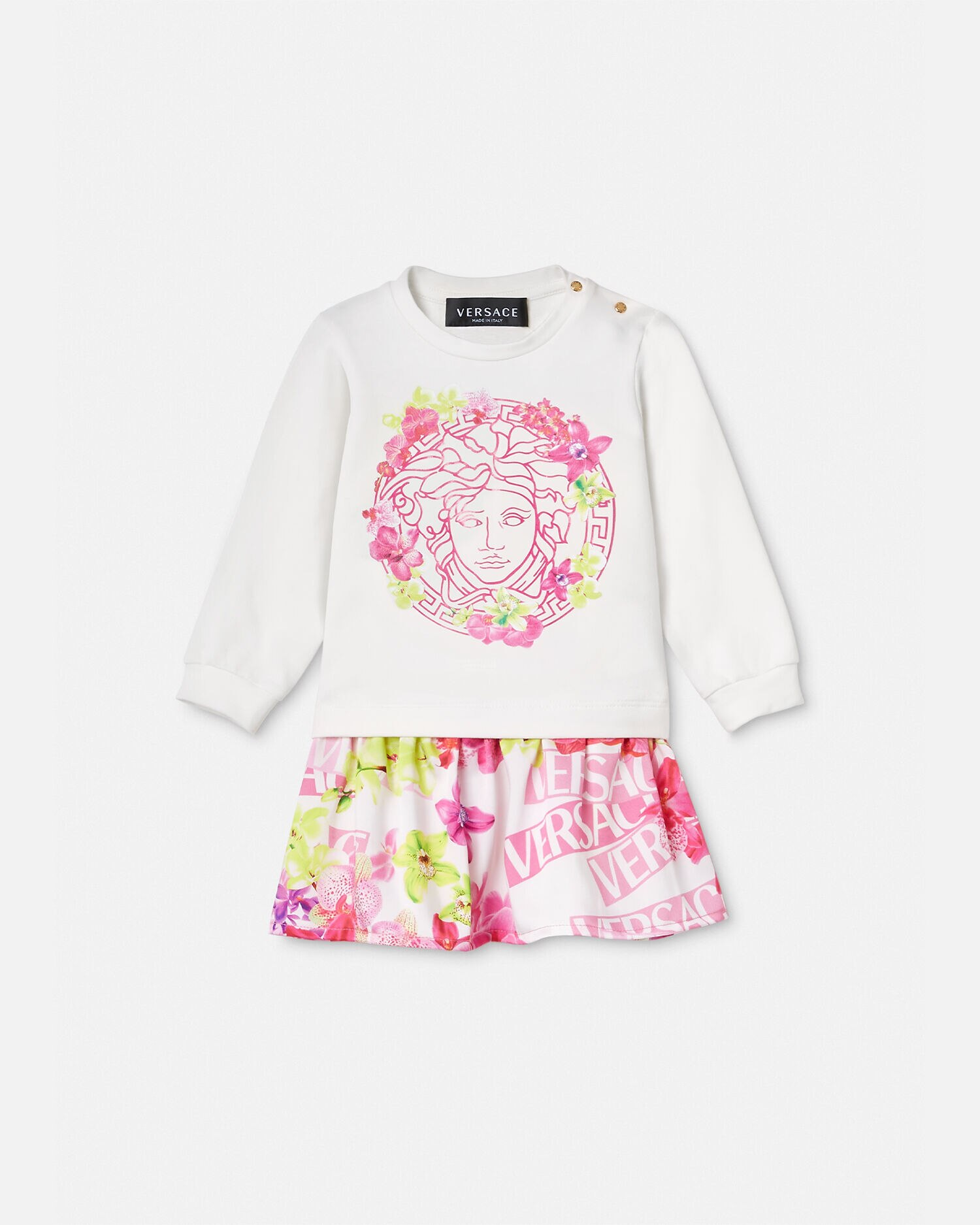 Versace Logo Orchid Baby Dress