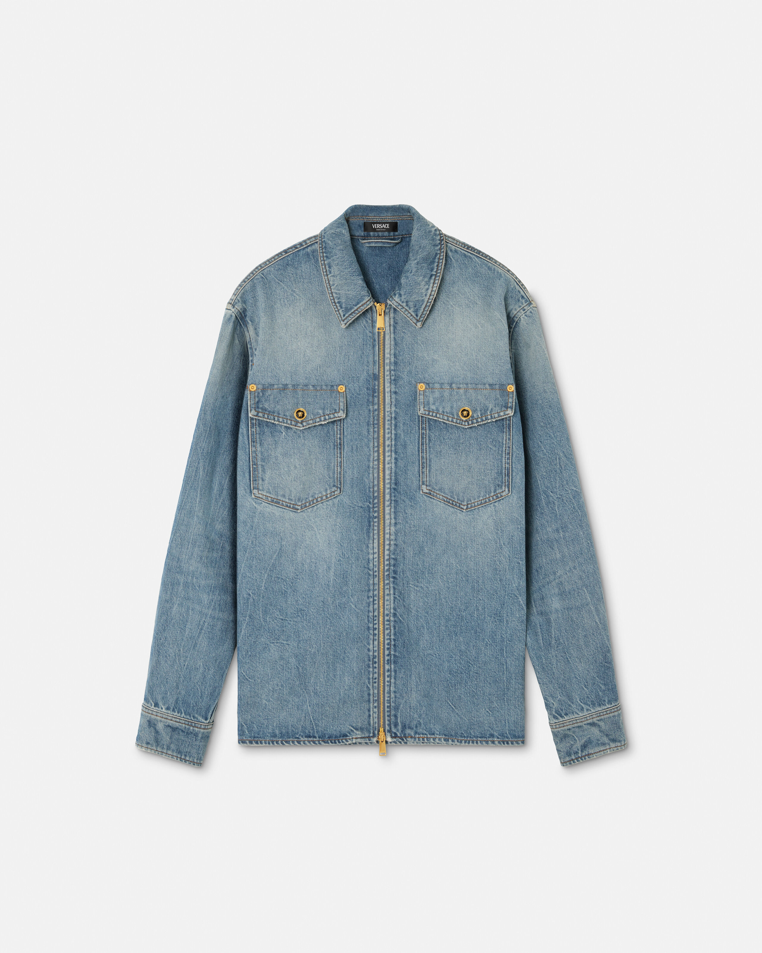Denim Zip Overshirt | VERSACE US